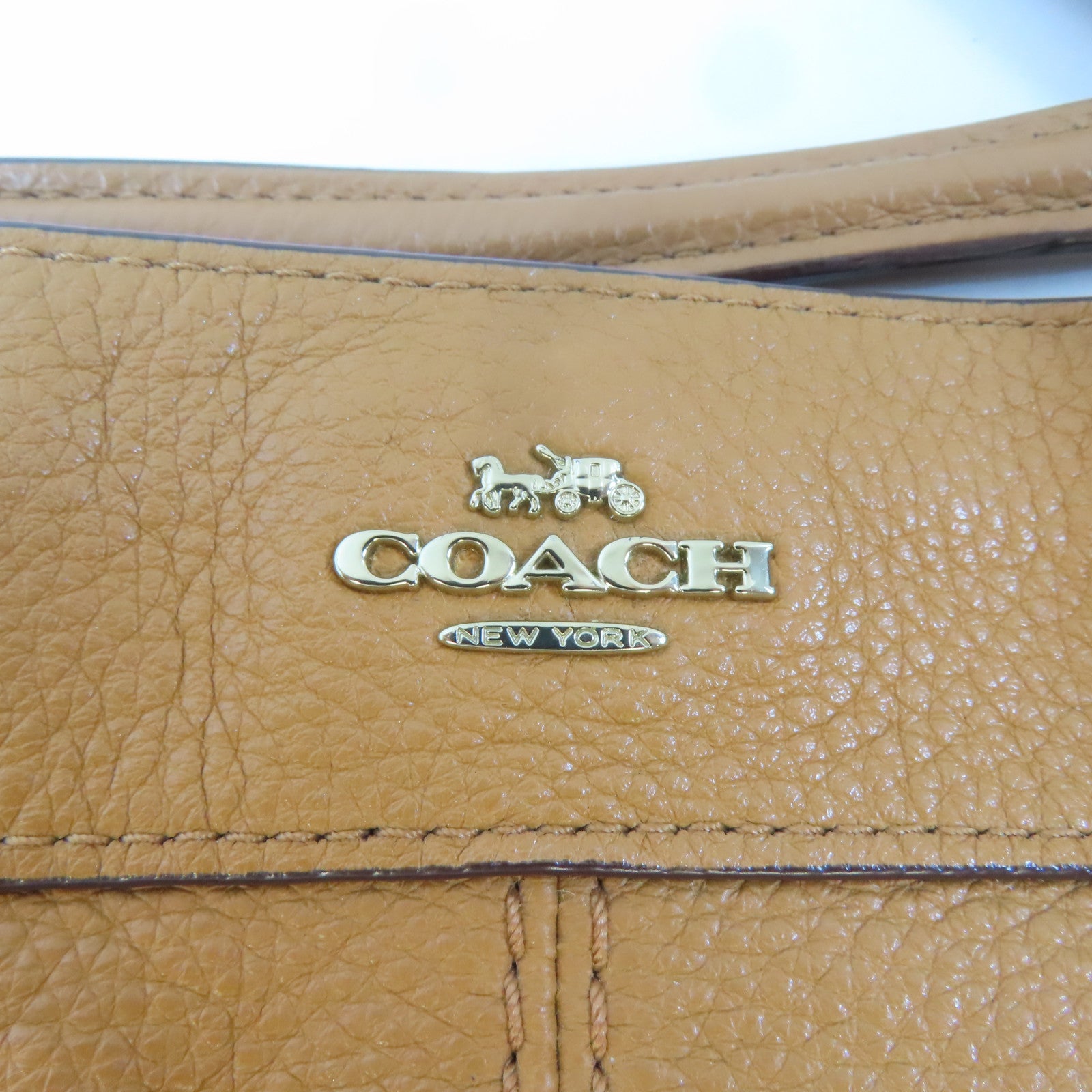 COACH 牛皮皮革Lexy Shoulder Bag金扣手挽肩背兩用袋啡色