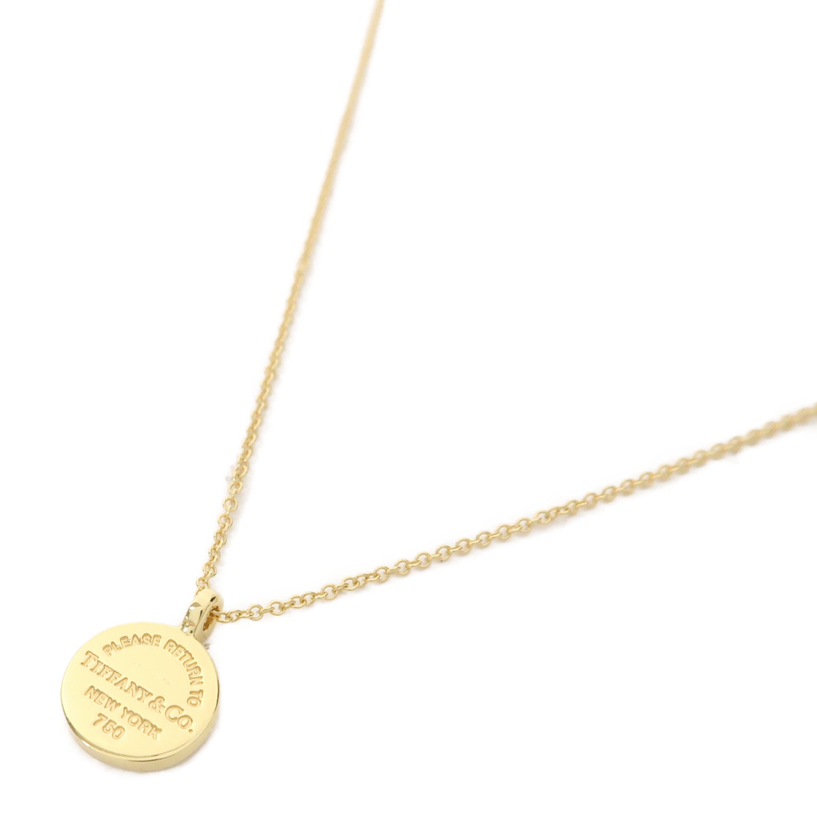 TIFFANY＆CO 18K金Return to Tiffany Round Tag Necklace項鍊