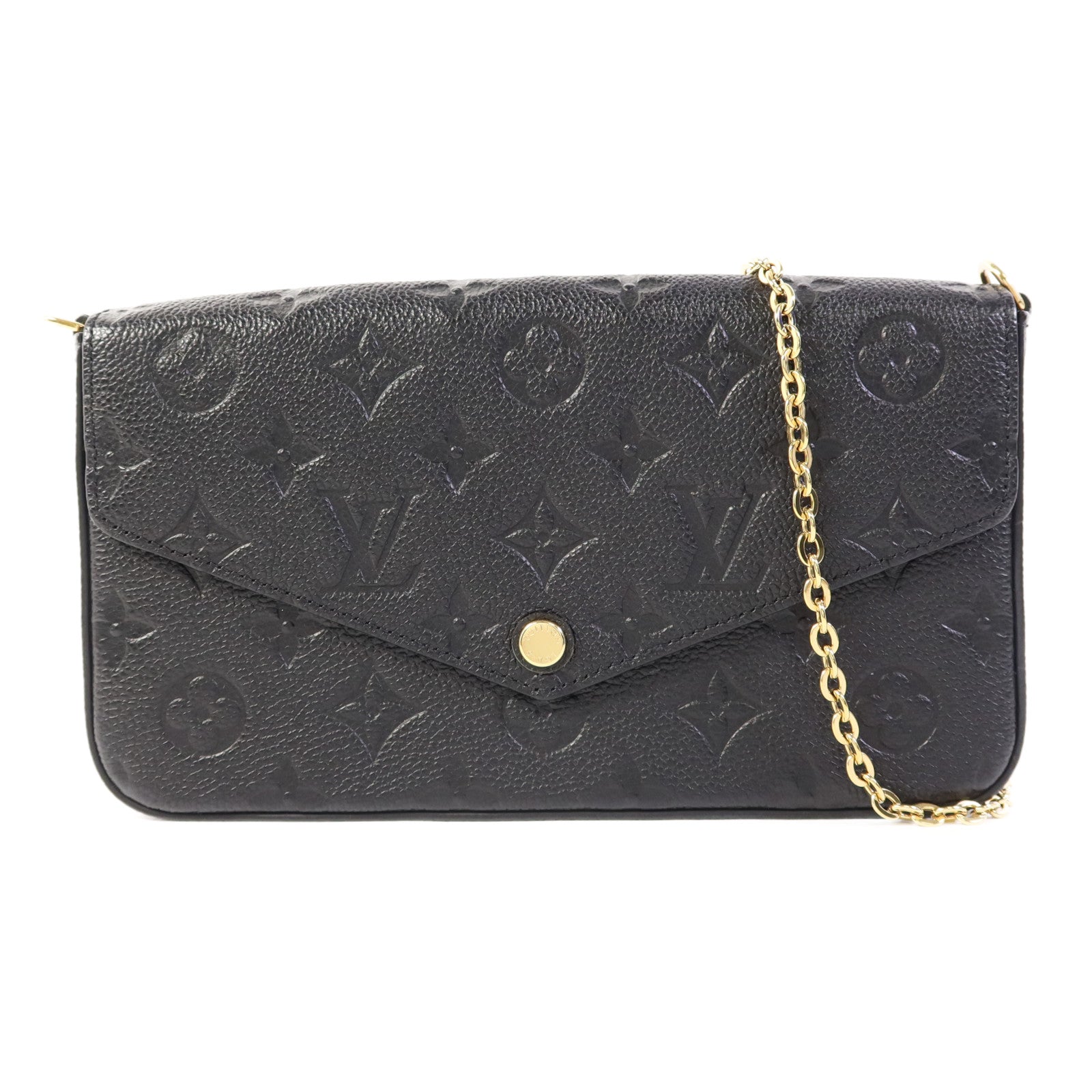 LOUIS VUITTON Monogram Empreinte Felicie Pochette金扣肩背袋