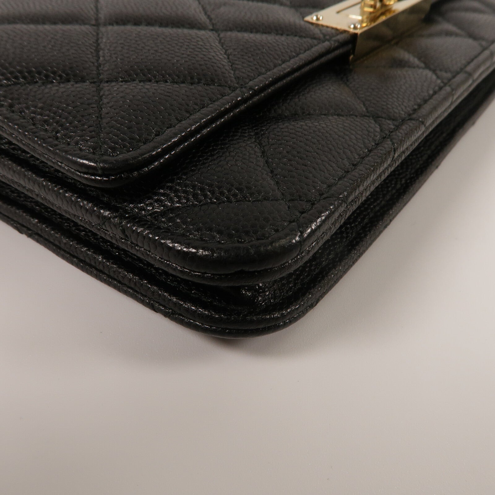 CHANEL 牛皮皮革Golden Class Double CC Wallet On Chain鏈帶肩背袋