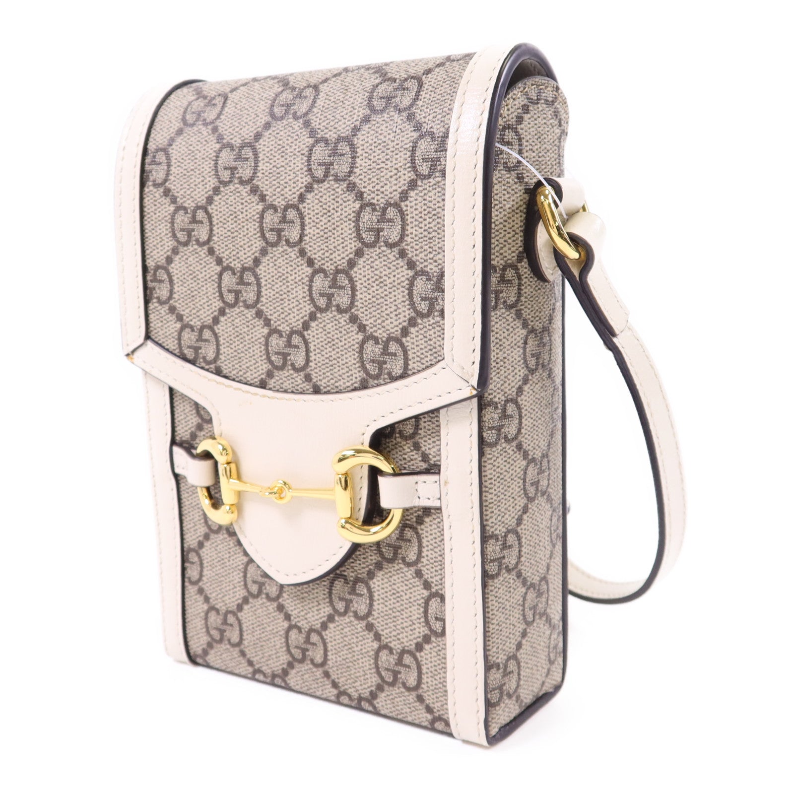 GUCCI 塗層帆布Horsebit 1955 Mini金扣肩背袋