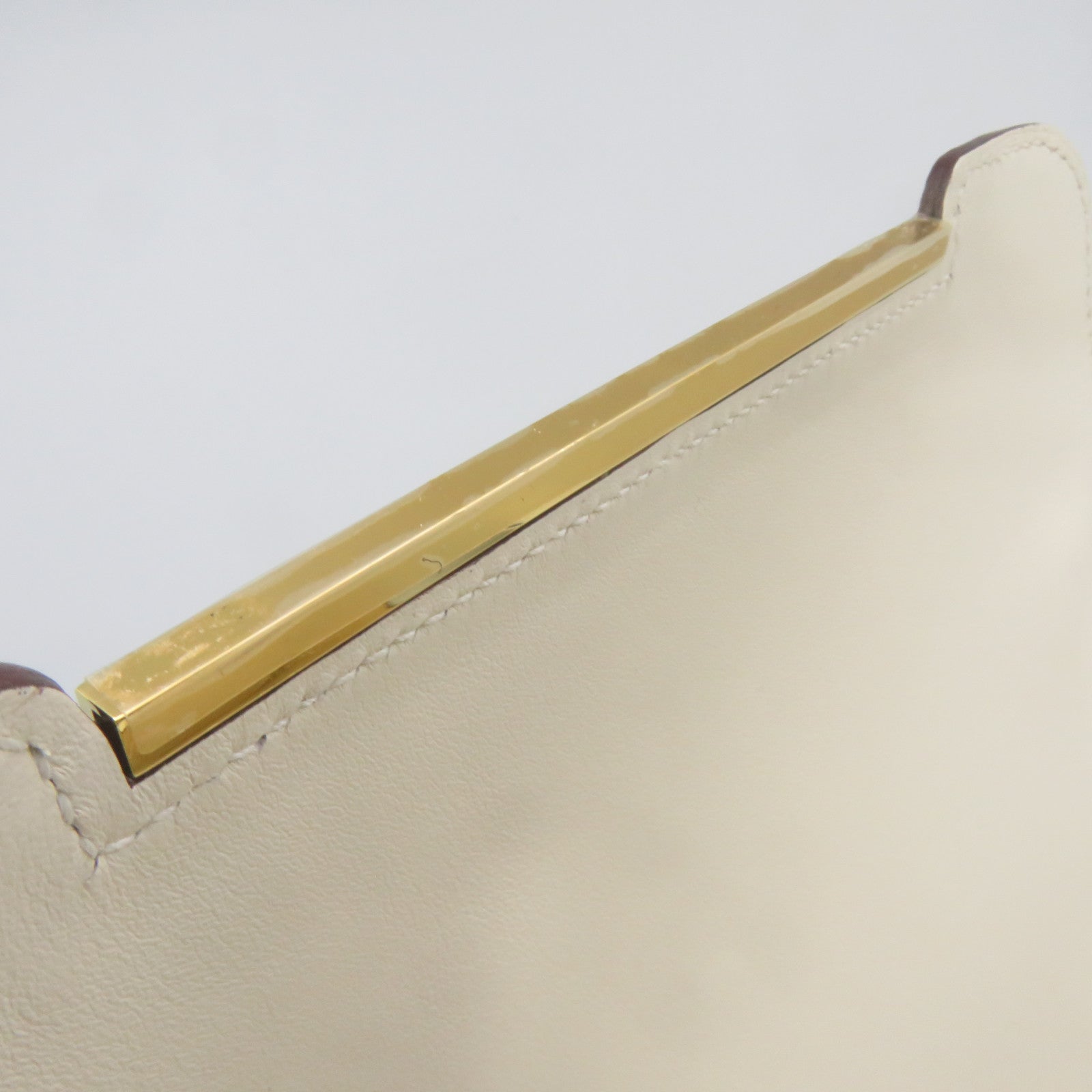 HERMES 【清倉大減價】Chevre皮革Geta Bleu Brume Shoulder Bag金扣肩背袋淺藍色