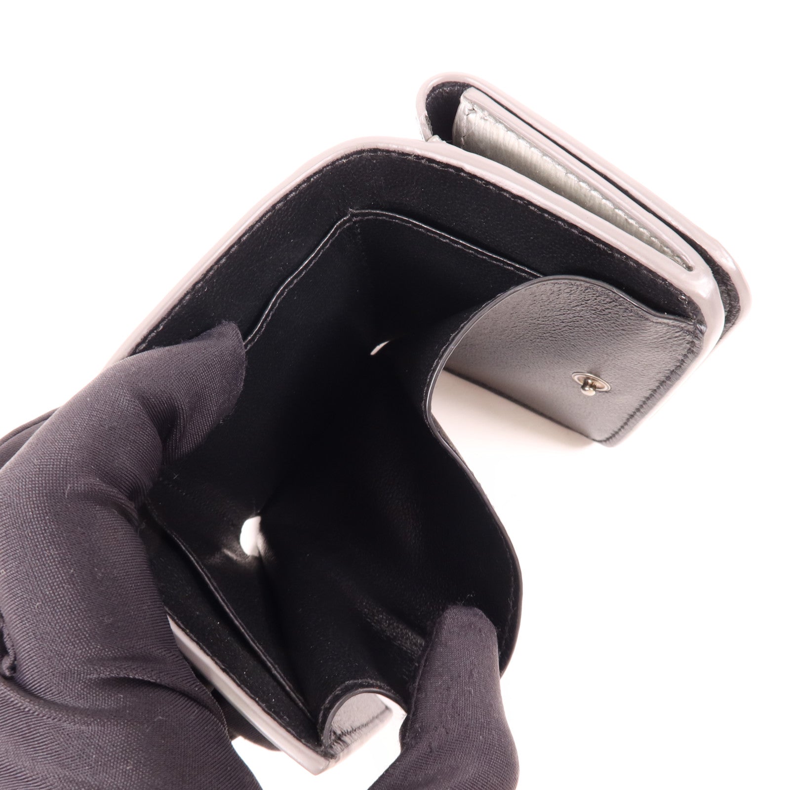 BALENCIAGA 牛皮皮革Wallet銀扣錢包