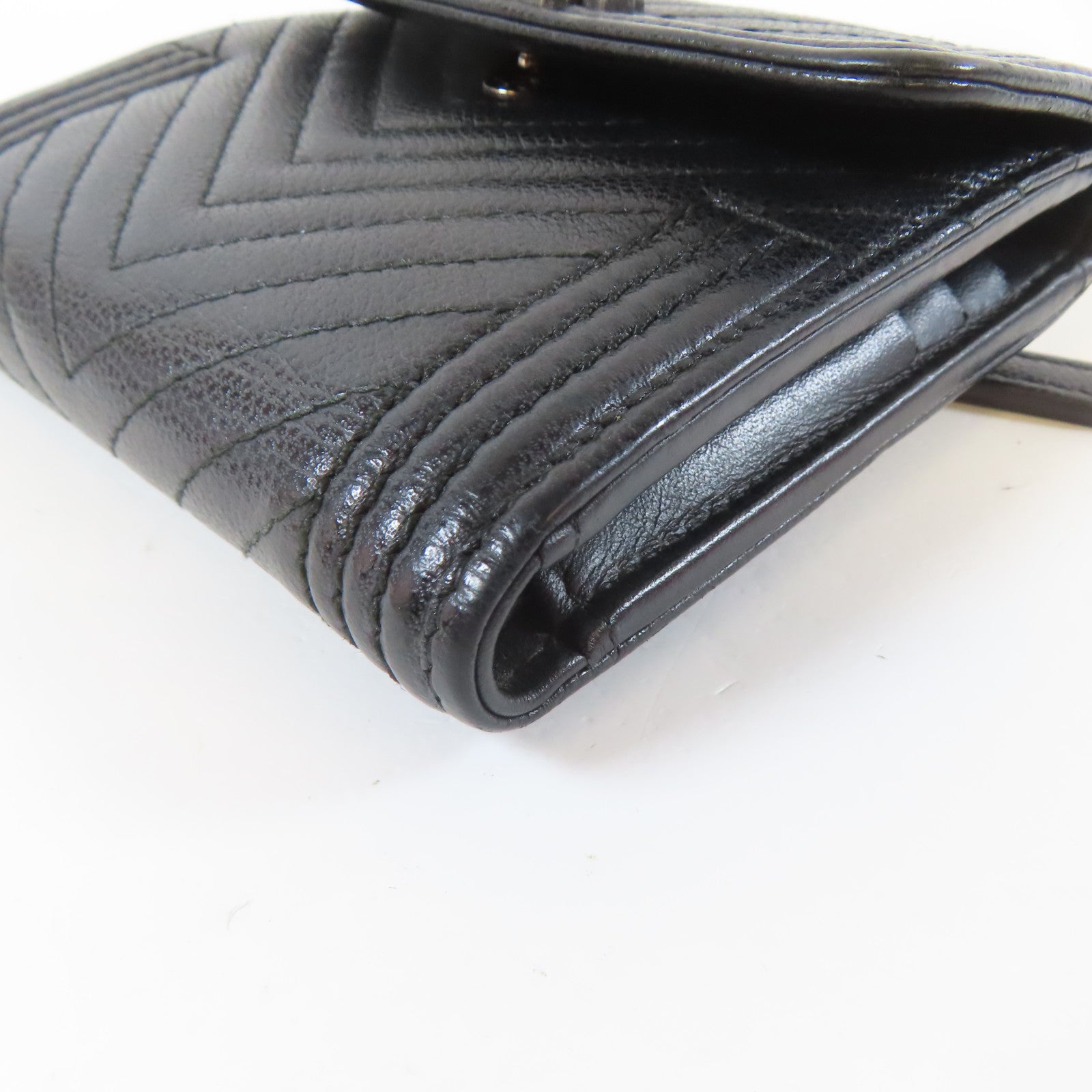 CHANEL 斜紋Caviar皮革Boy Wallet錢包黑色