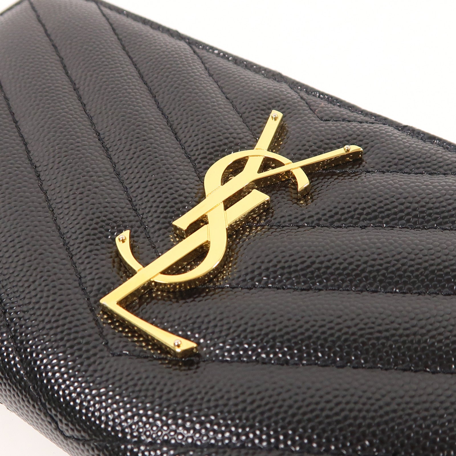SAINT LAURENT 牛皮皮革Long Wallet金扣長錢包