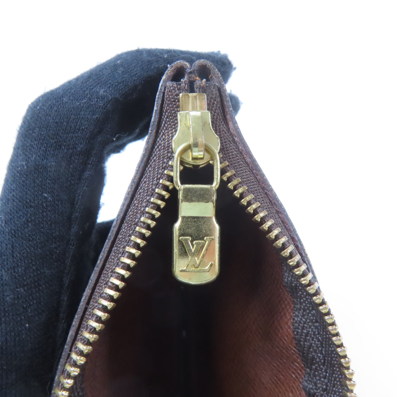 LOUIS VUITTON Monogram Coin Case金扣零錢包啡色