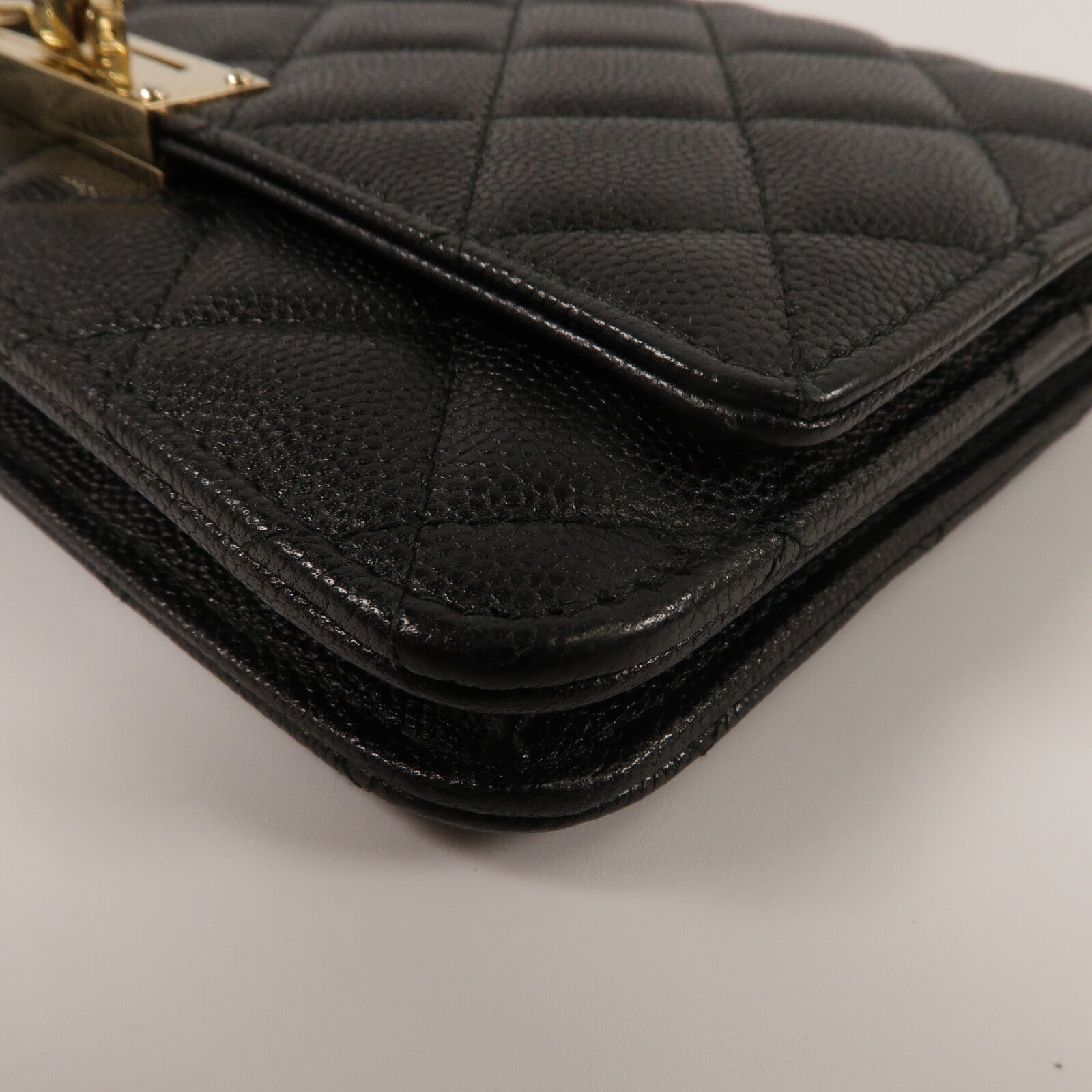 CHANEL 牛皮皮革Golden Class Double CC Wallet On Chain鏈帶肩背袋