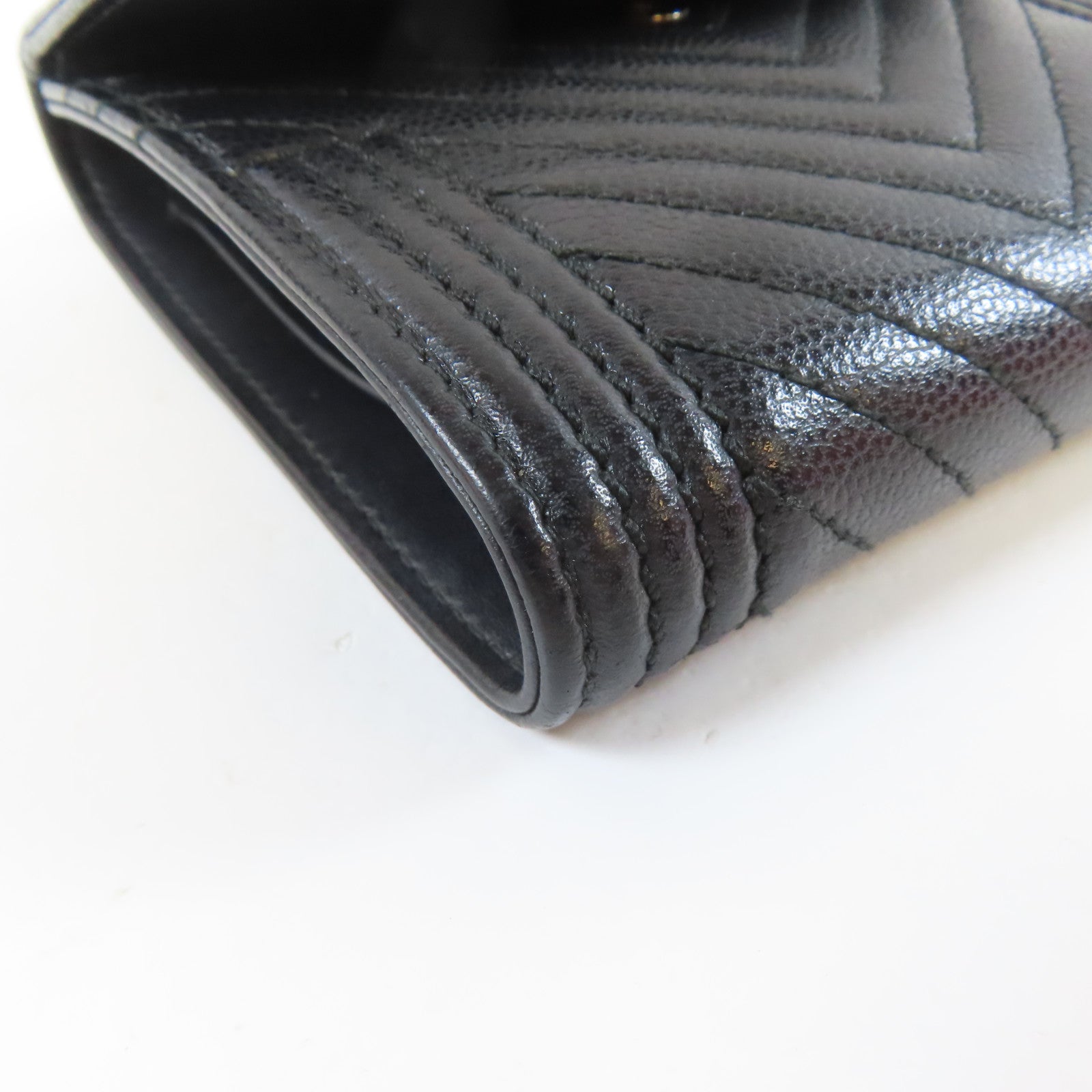 CHANEL 斜紋Caviar皮革Boy Wallet錢包黑色
