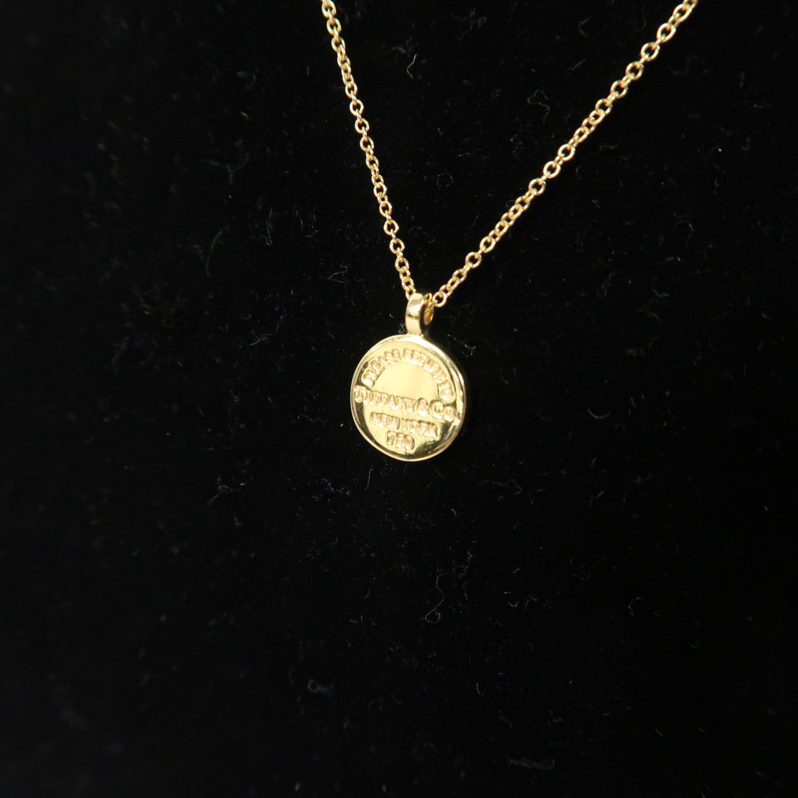 TIFFANY＆CO 18K金Return to Tiffany Round Tag Necklace項鍊