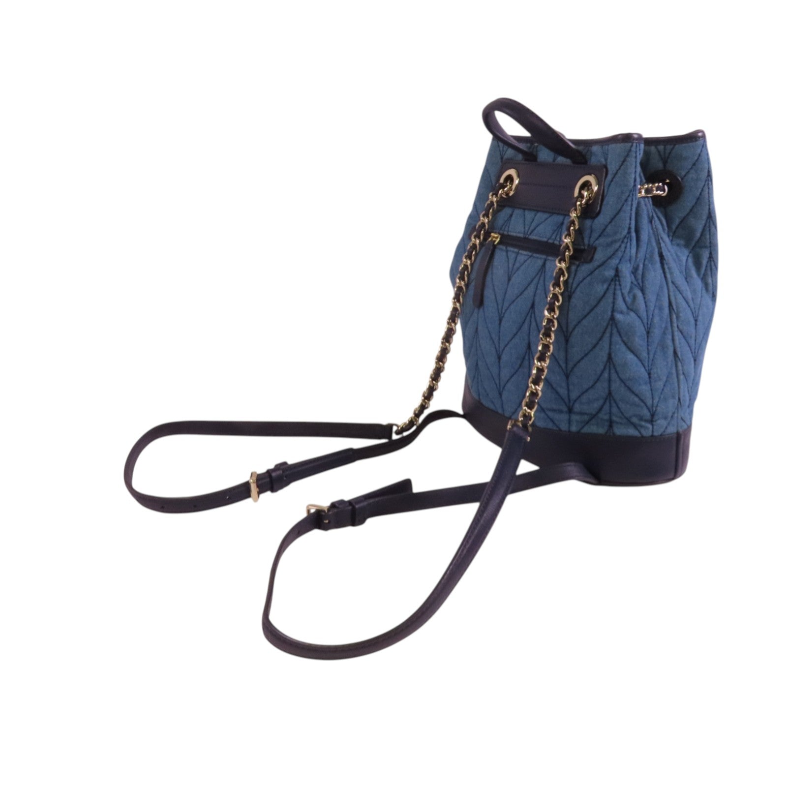 Kate Spade 牛仔布Rucksack銀扣背包