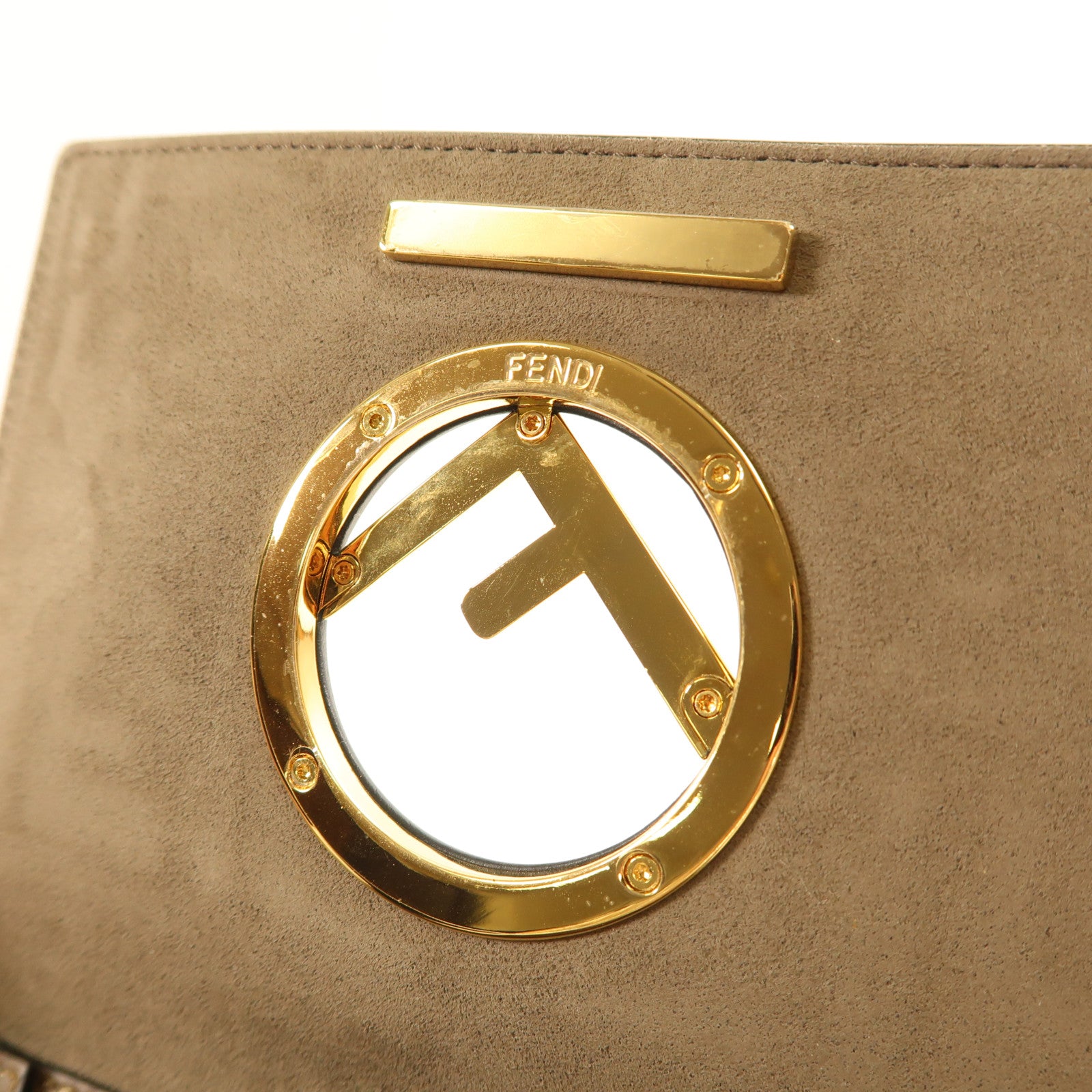 FENDI GHW Shoulder Bag 8BT286 Calfskin Leather Brown