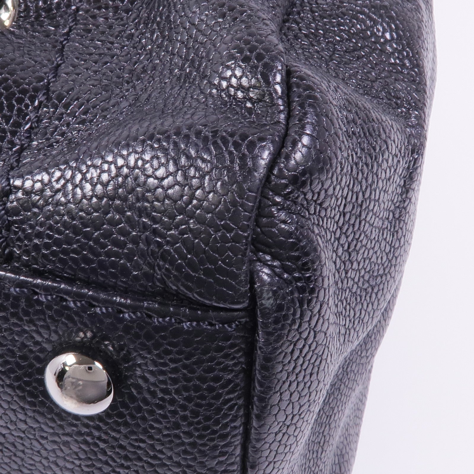 CHANEL 牛皮皮革Shoulder Bag銀扣肩背袋