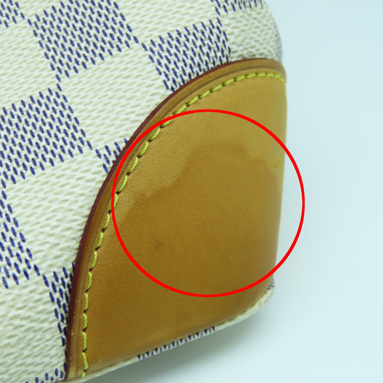 LOUIS VUITTON Damier Azur Hampstead PM金扣手挽袋白色