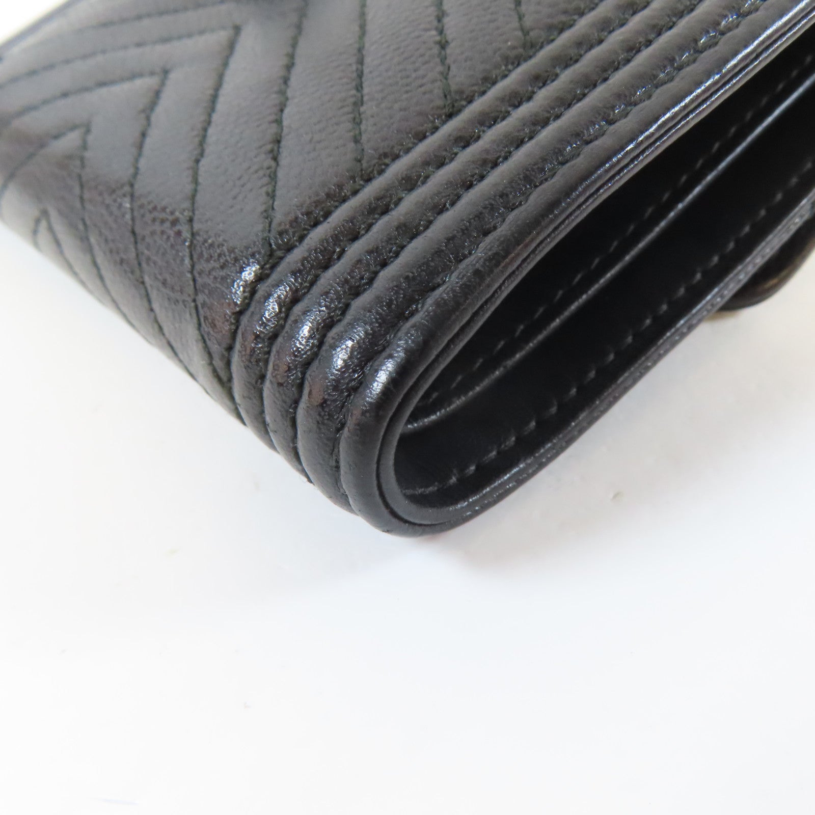 CHANEL 斜紋Caviar皮革Boy Wallet錢包黑色