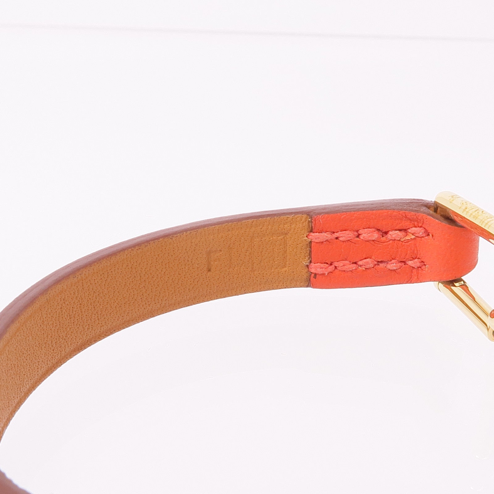 HERMES Swift皮革Rivale Mini Bracelet金扣手帶Rose Jaipur