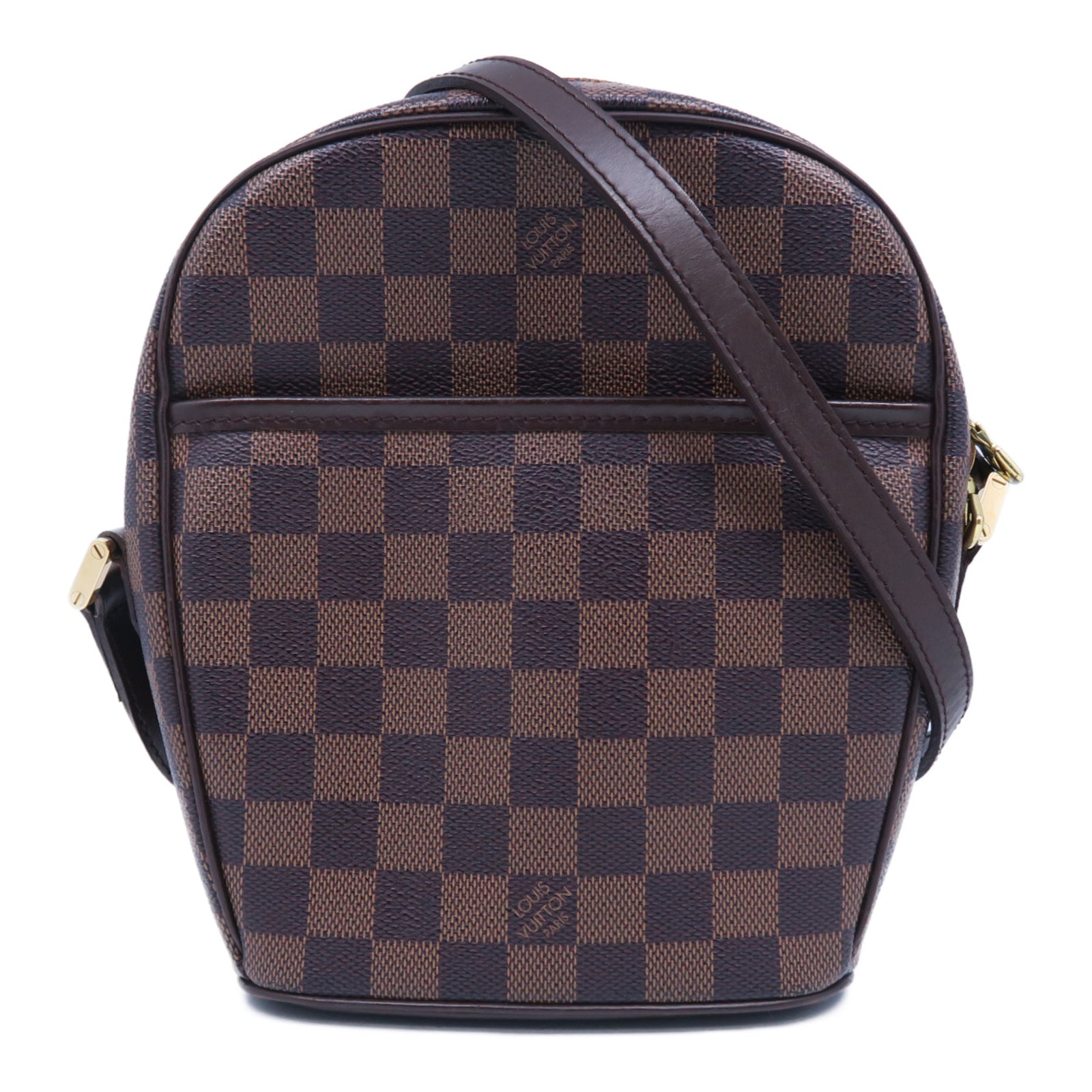 LOUIS VUITTON 【激減優惠】Damier Ebene Ipanema PM金扣肩背袋啡色