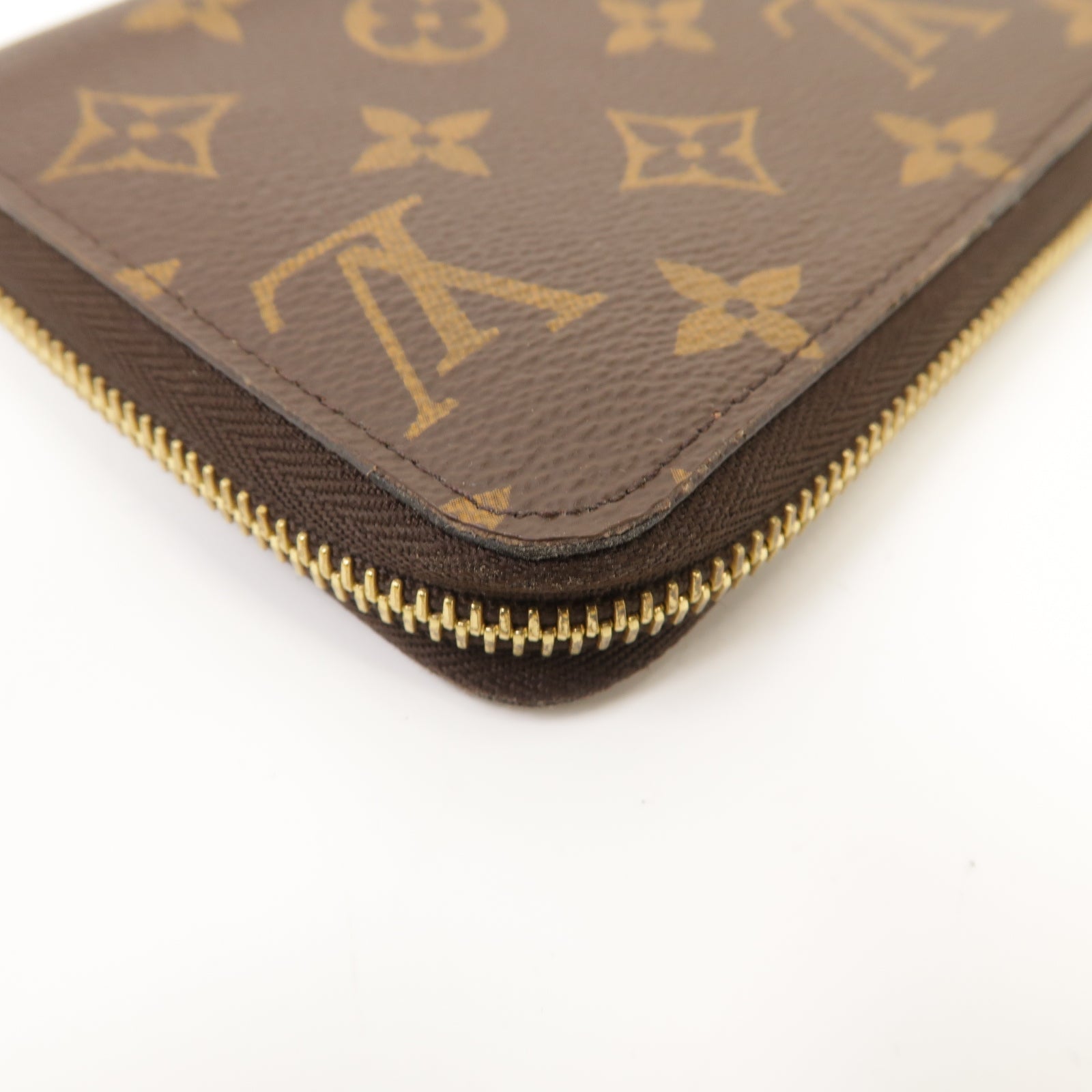 LOUIS VUITTON Monogram Zipper Long Wallet金扣圓形長錢包啡色