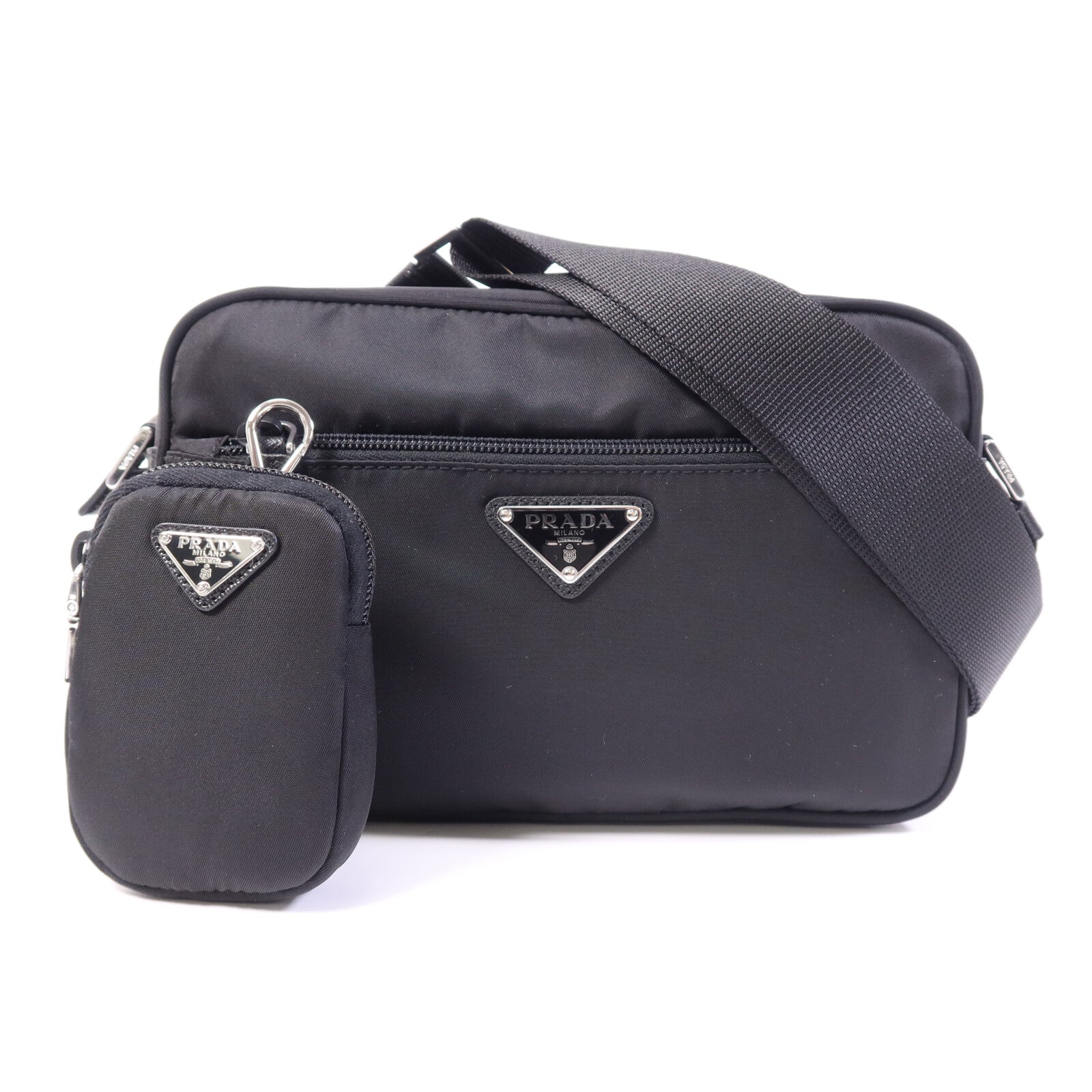PRADA 尼龍Shoulder Bag銀扣肩背袋