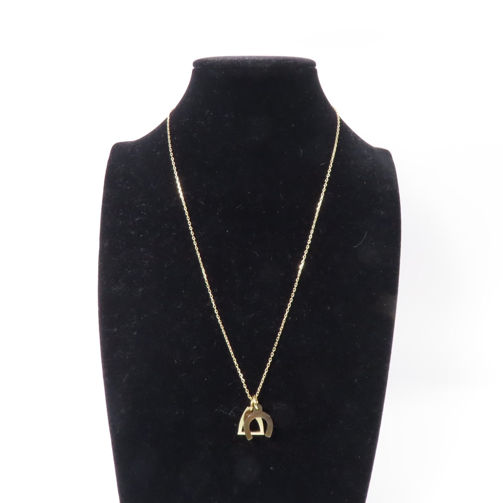 HERMES 金屬/Horn Necklace項鍊啡色/金色