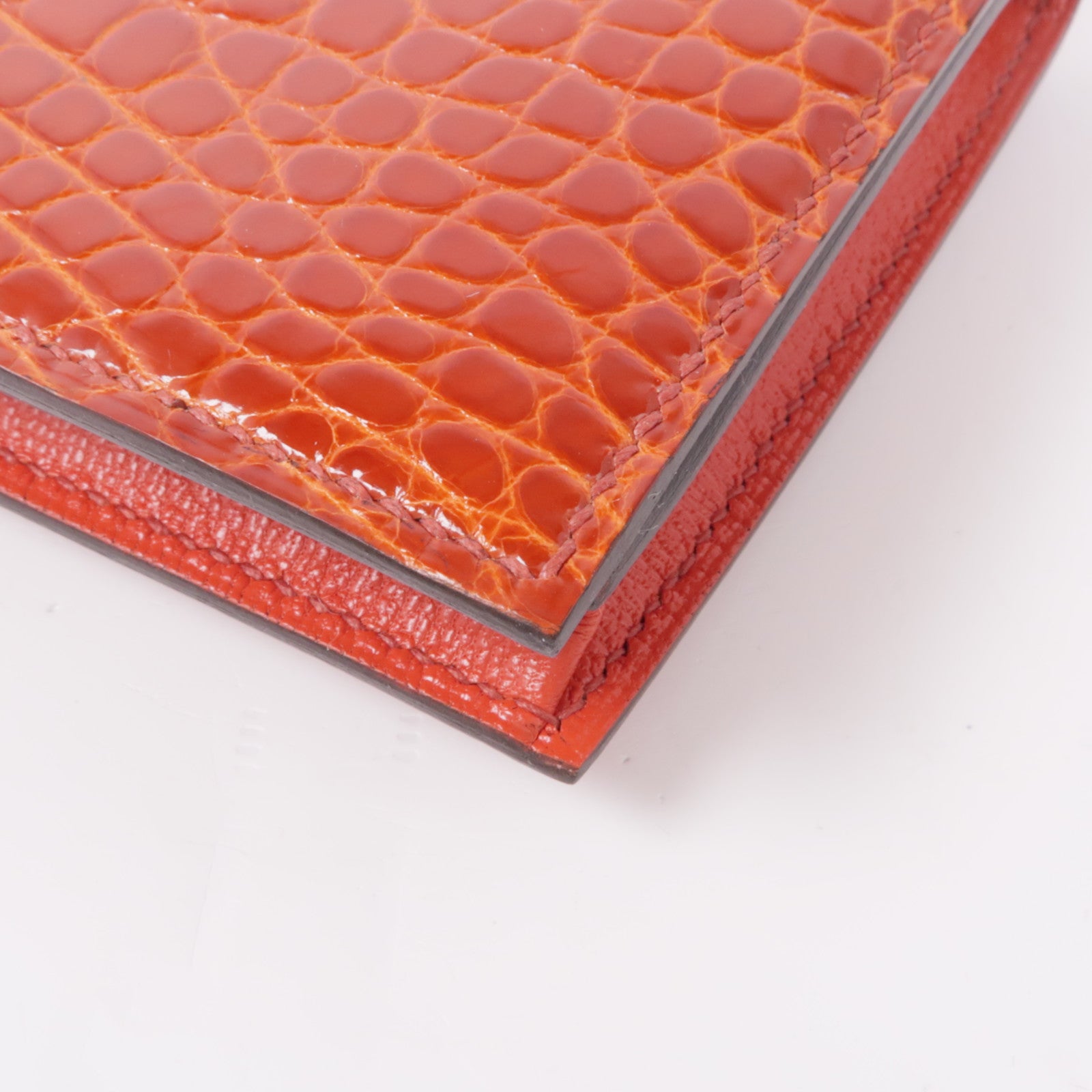 HERMES 鱷魚皮革Bearn Long wallet金扣長錢包