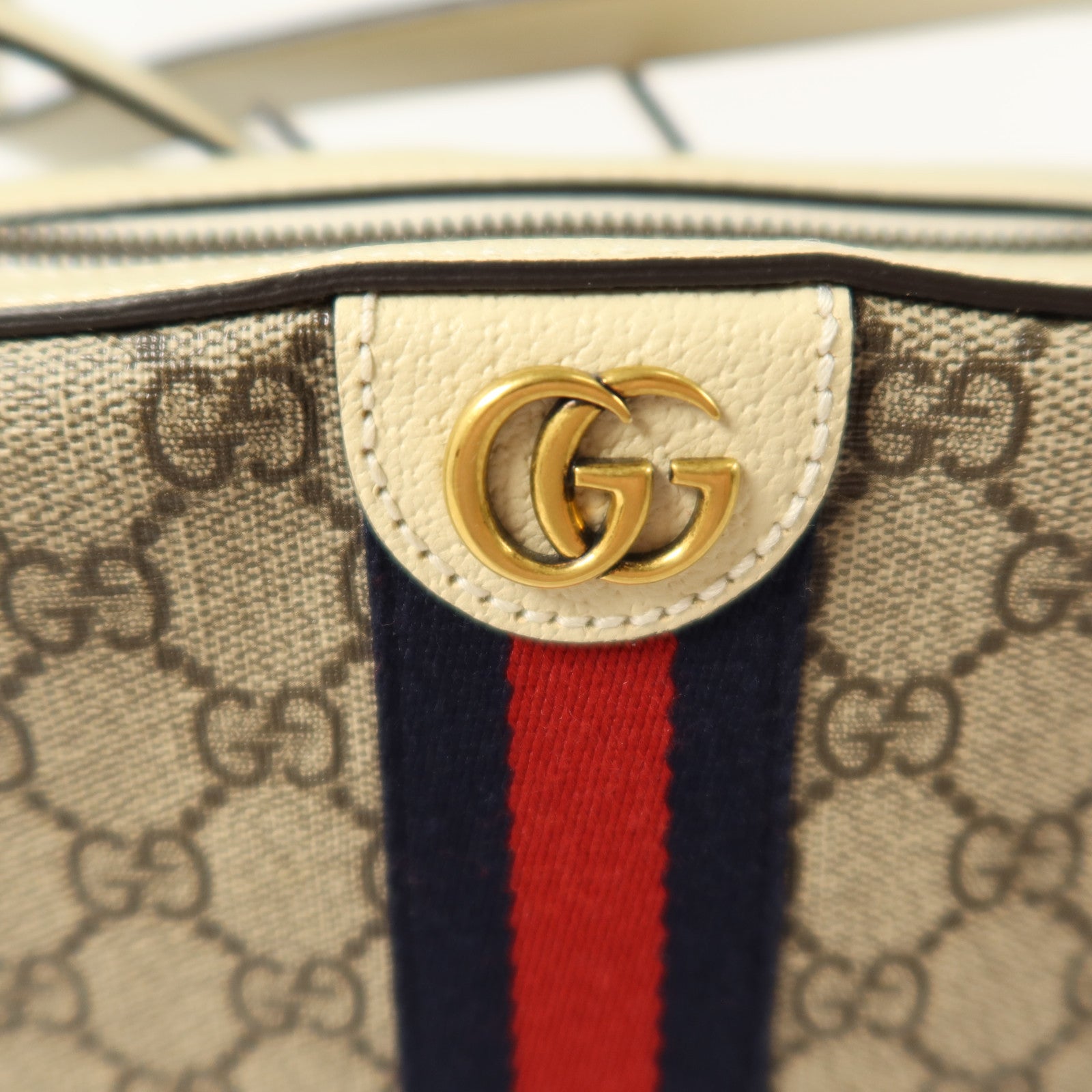 GUCCI 塗層帆布/牛皮皮革Oplidia Camera Bag金扣肩背袋
