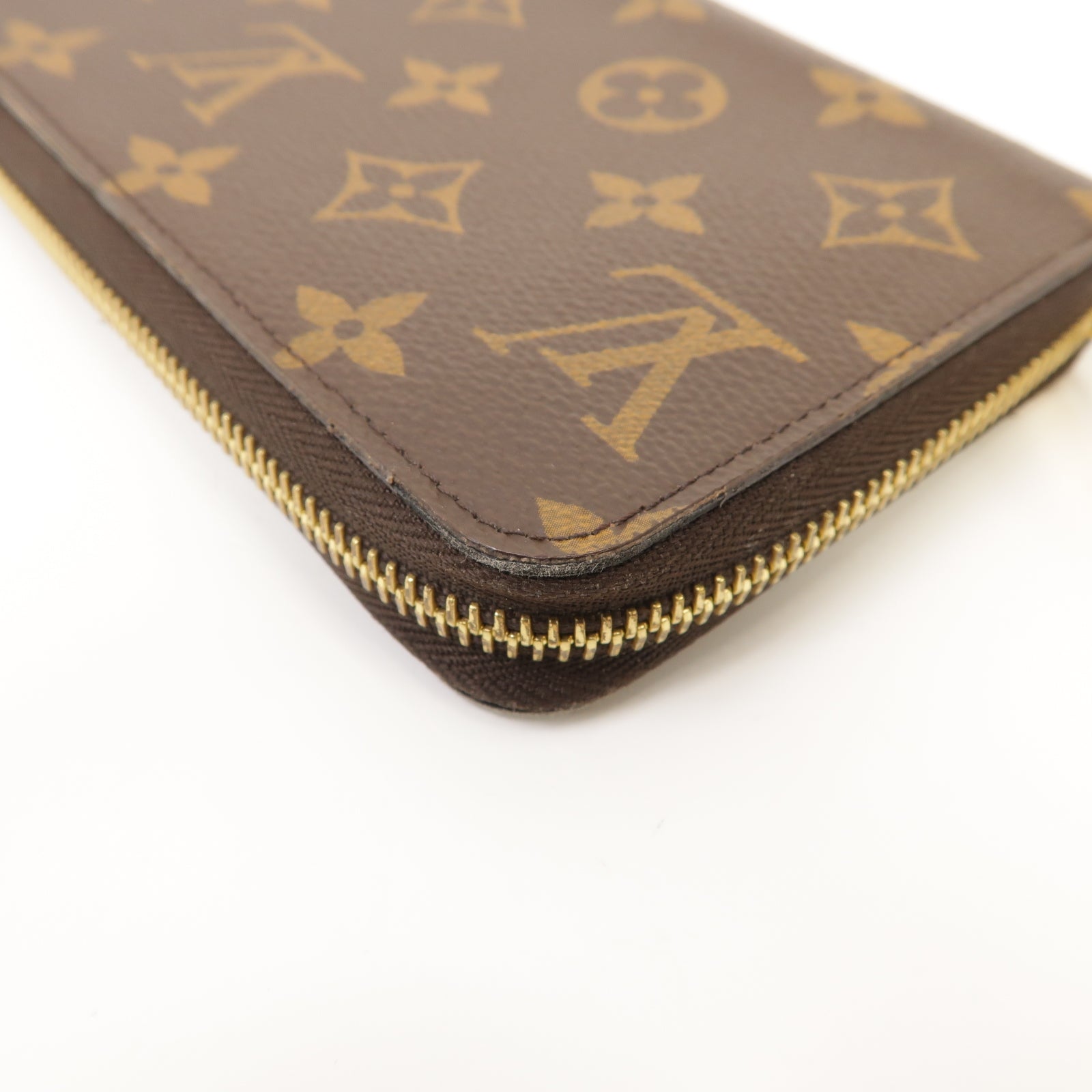LOUIS VUITTON Monogram Zipper Long Wallet金扣圓形長錢包啡色