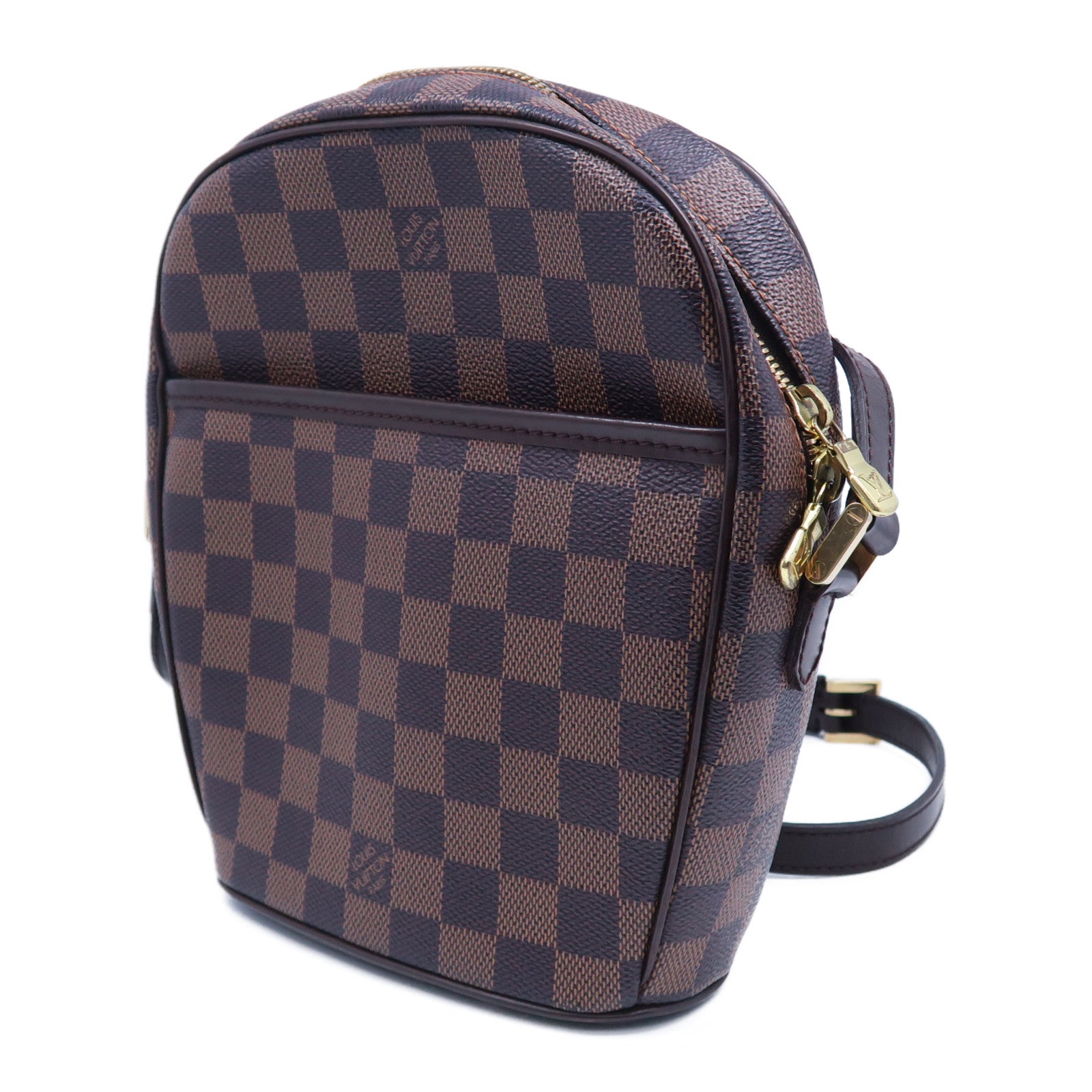 LOUIS VUITTON 【激減優惠】Damier Ebene Ipanema PM金扣肩背袋啡色