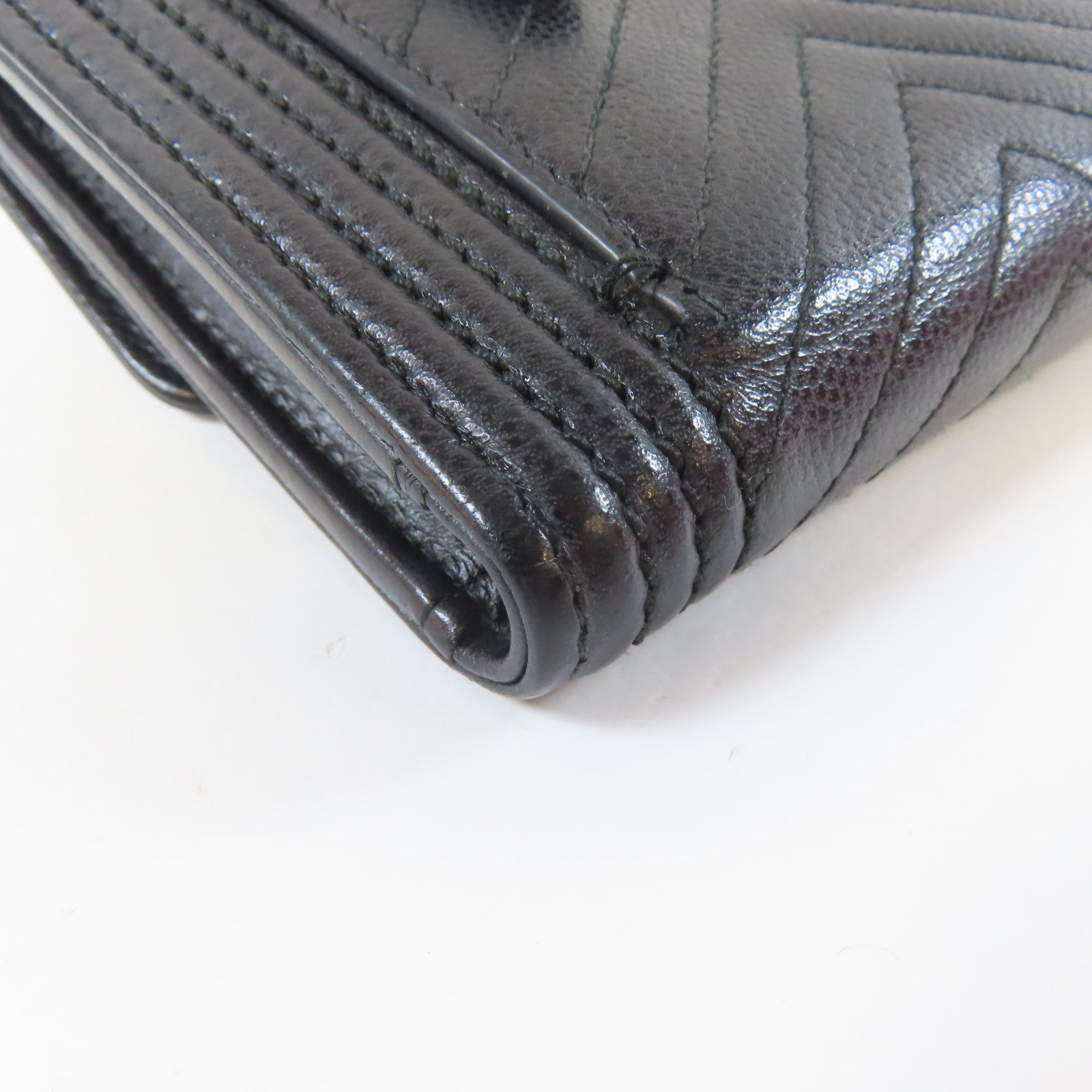 CHANEL 斜紋Caviar皮革Boy Wallet錢包黑色