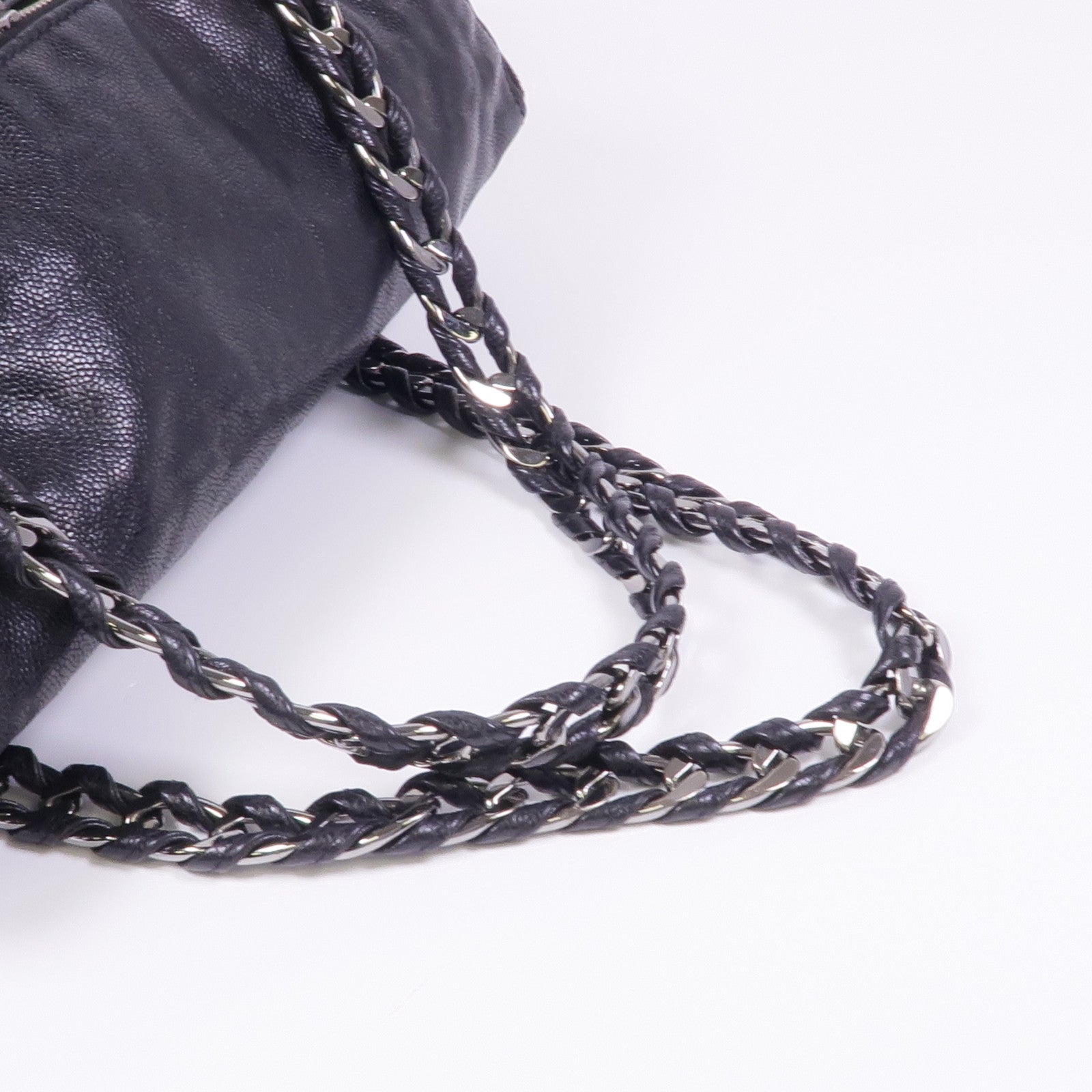 CHANEL 牛皮皮革Shoulder Bag銀扣肩背袋