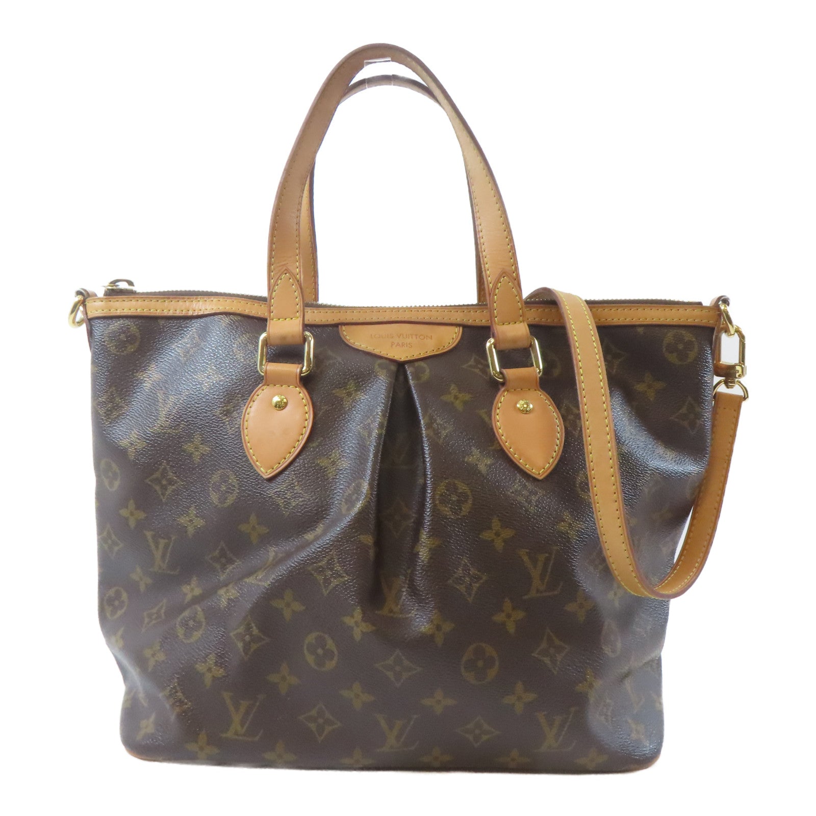LOUIS VUITTON Monogram Palermo PM金扣手挽肩背兩用袋啡色