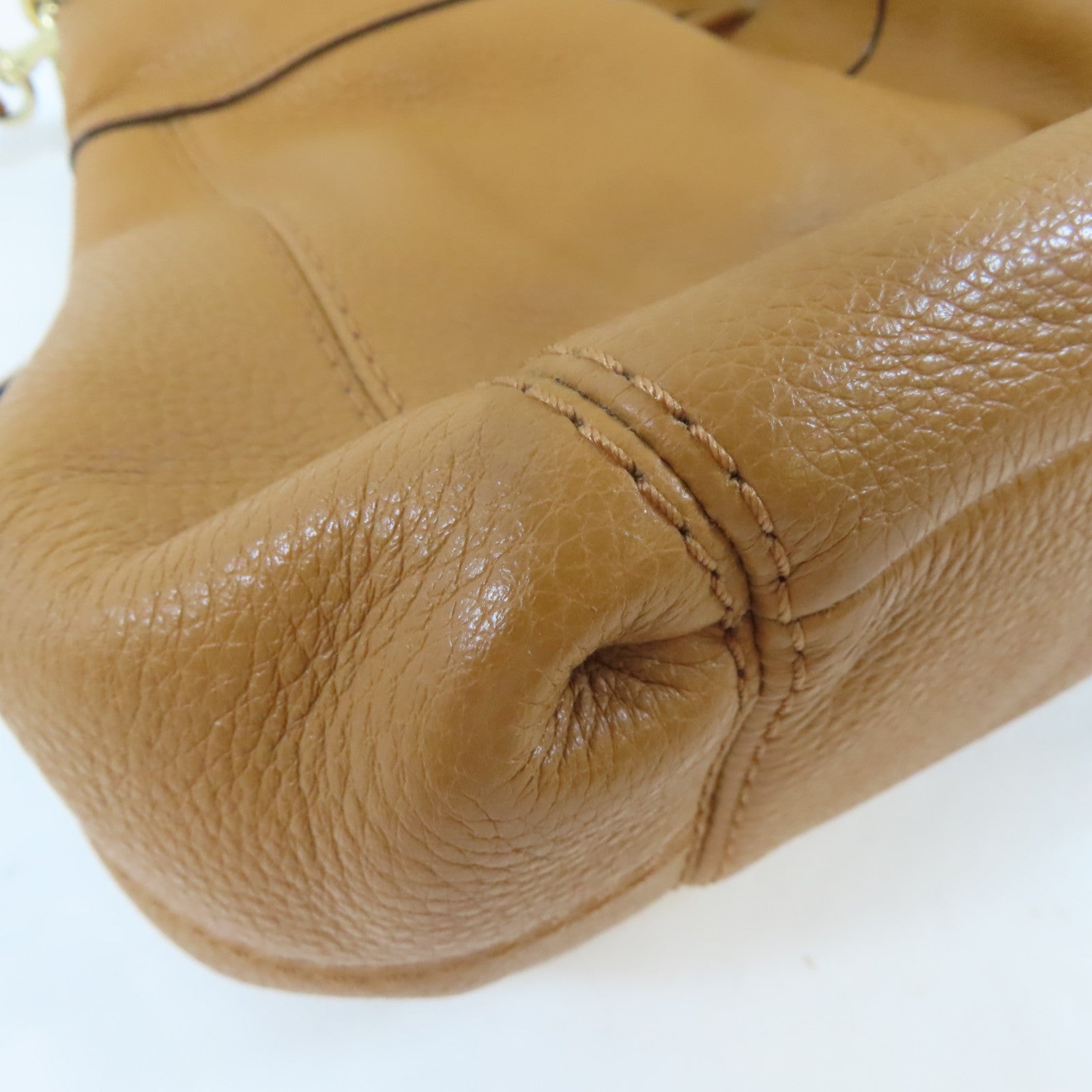 COACH 牛皮皮革Lexy Shoulder Bag金扣手挽肩背兩用袋啡色