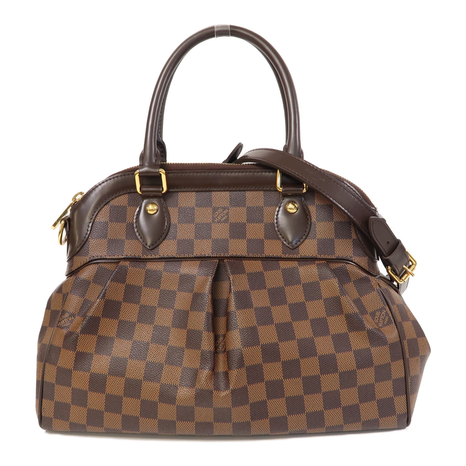 LOUIS VUITTON Damier Trevi PM金扣手挽肩背兩用袋啡色