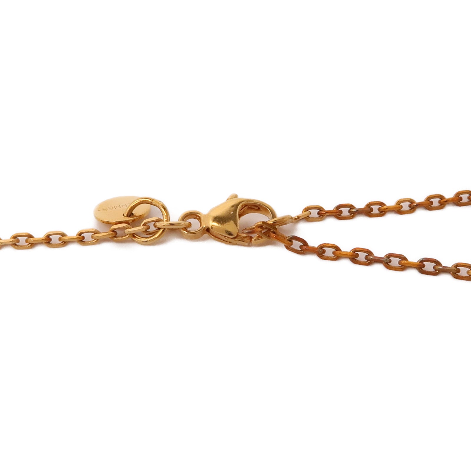 HERMES 鍍玫瑰金/Swift皮革As De Coeur Pendant項鍊