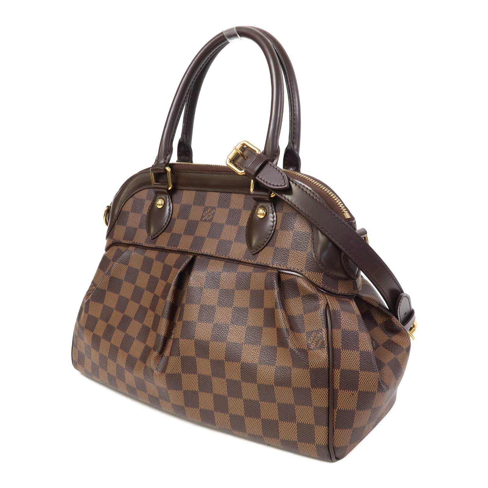 LOUIS VUITTON Damier Trevi PM金扣手挽肩背兩用袋啡色