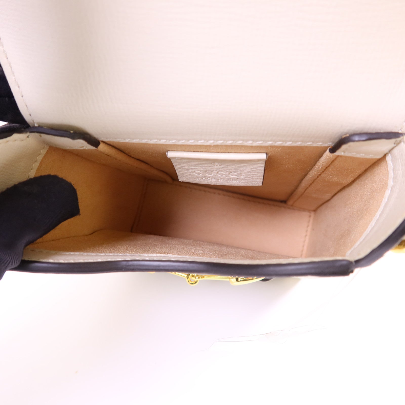 GUCCI 塗層帆布Horsebit 1955 Mini金扣肩背袋