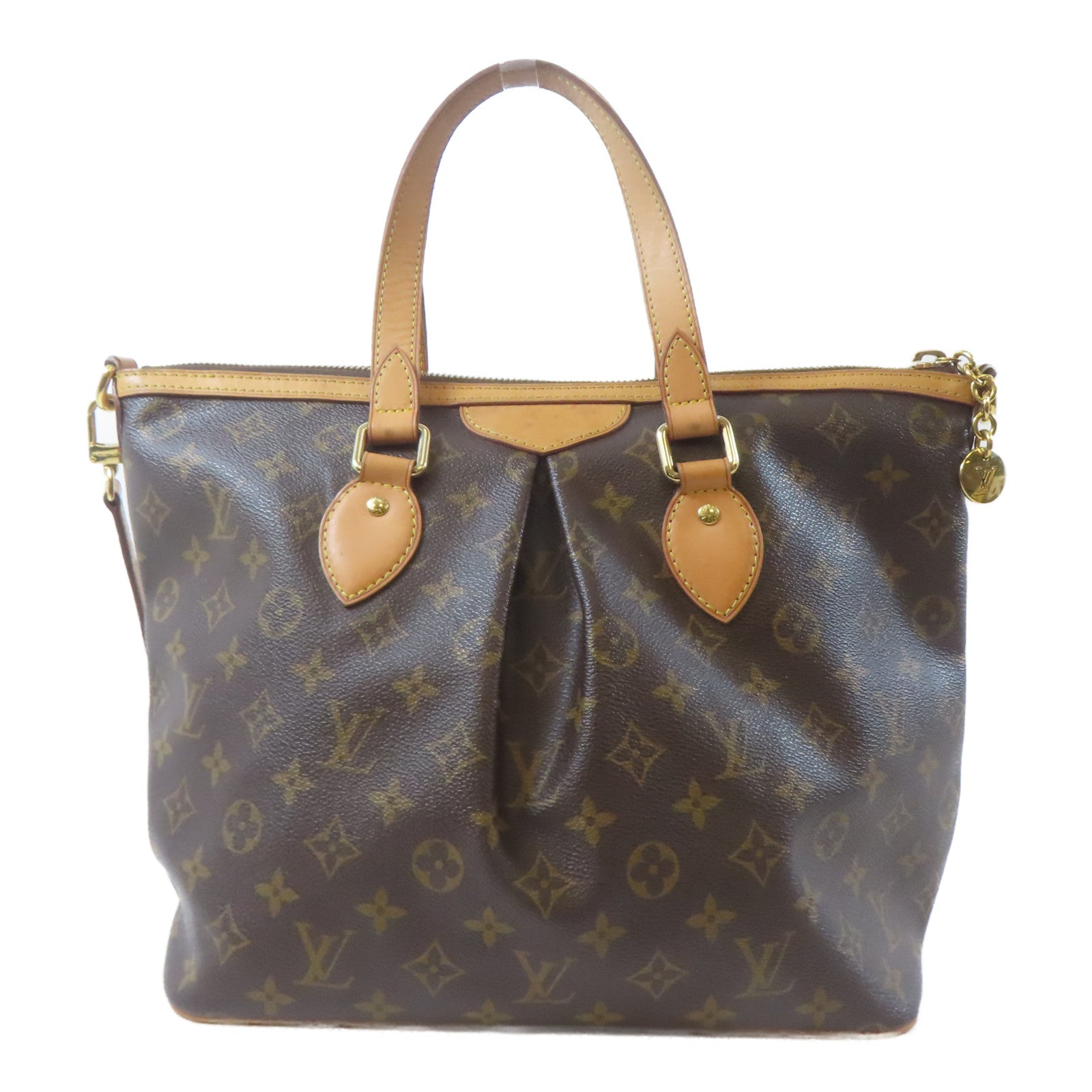 LOUIS VUITTON Monogram Palermo PM金扣手挽肩背兩用袋啡色
