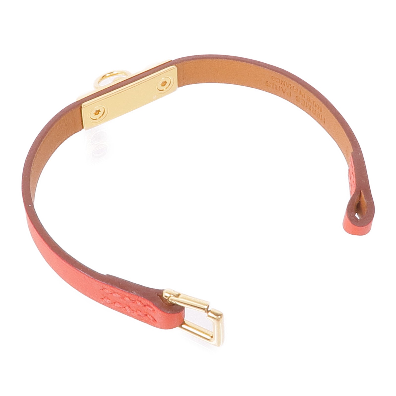 HERMES 【激減優惠】Swift皮革Rivale Mini Bracelet金扣手帶Rose Jaipur