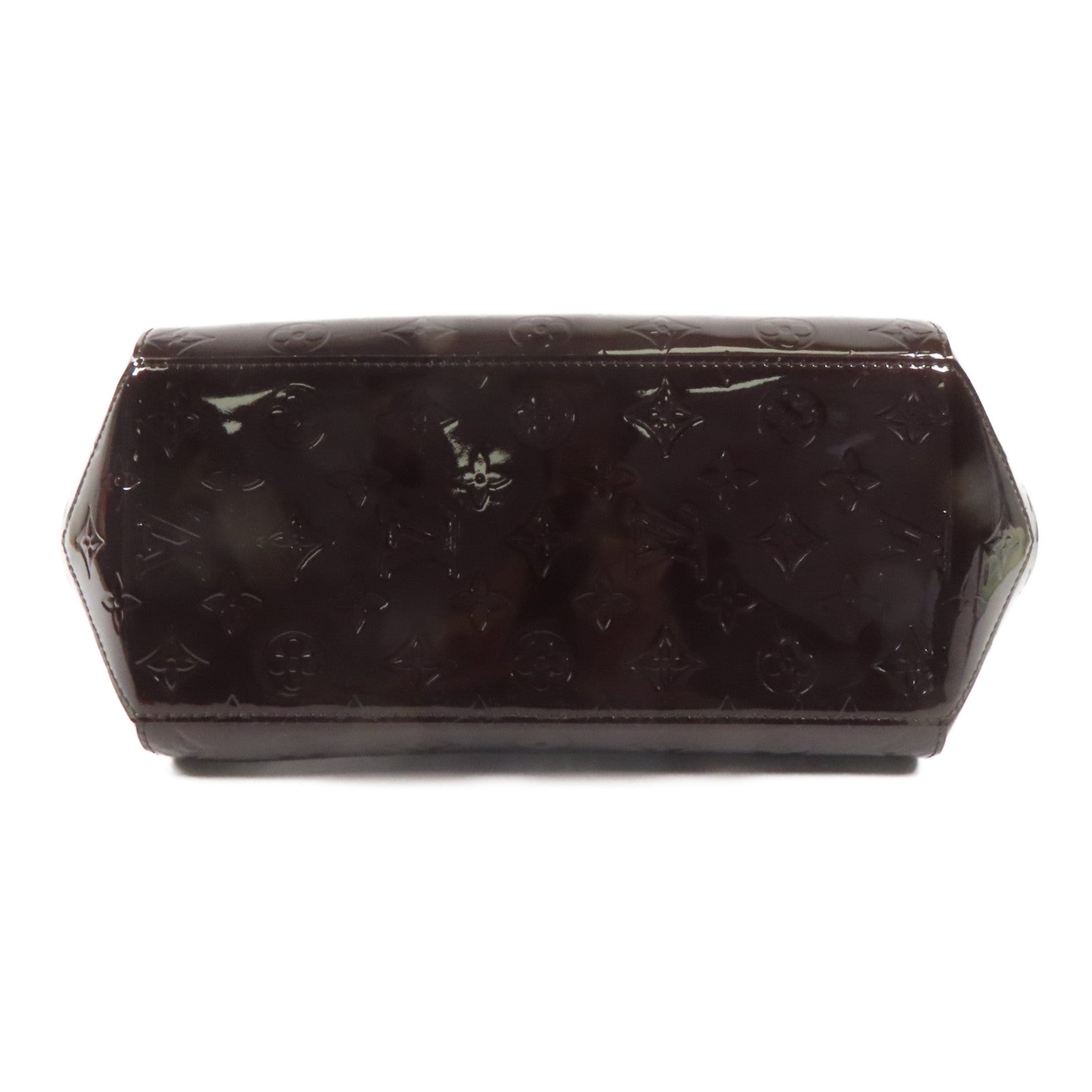 LOUIS VUITTON Monogram Vernis Sherwood PM金扣肩背袋酒紅色
