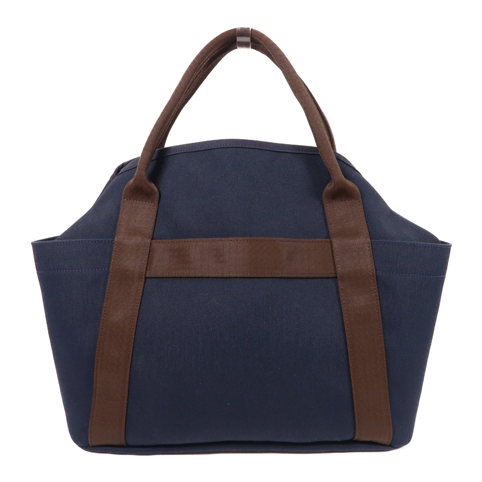 HERMES 帆布The Grooming Bag銀扣手挽肩背兩用袋