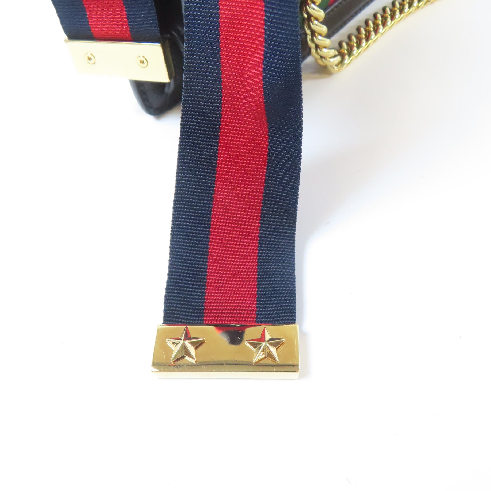 GUCCI 【激減優惠】牛皮皮革Sylvie Mini Chain Bag金扣鏈帶肩背袋黑色