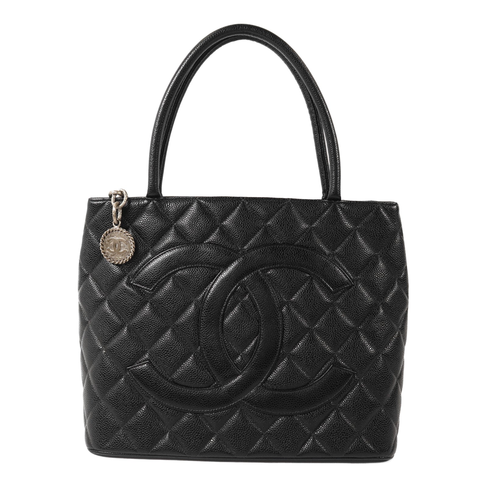 CHANEL 牛皮皮革Matelasse銀扣肩背袋