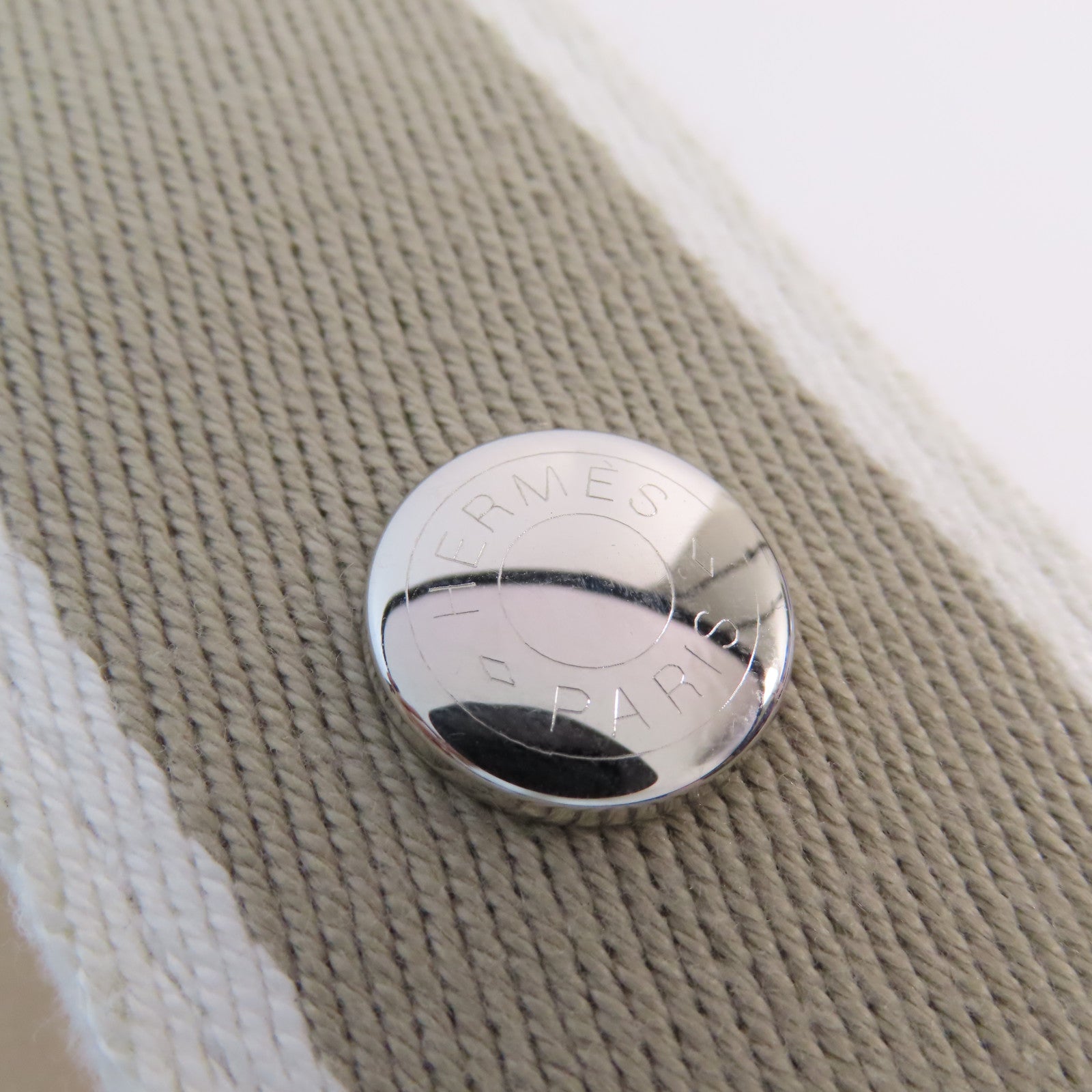 HERMES 帆布Bride A Brac銀扣手挽袋Nata