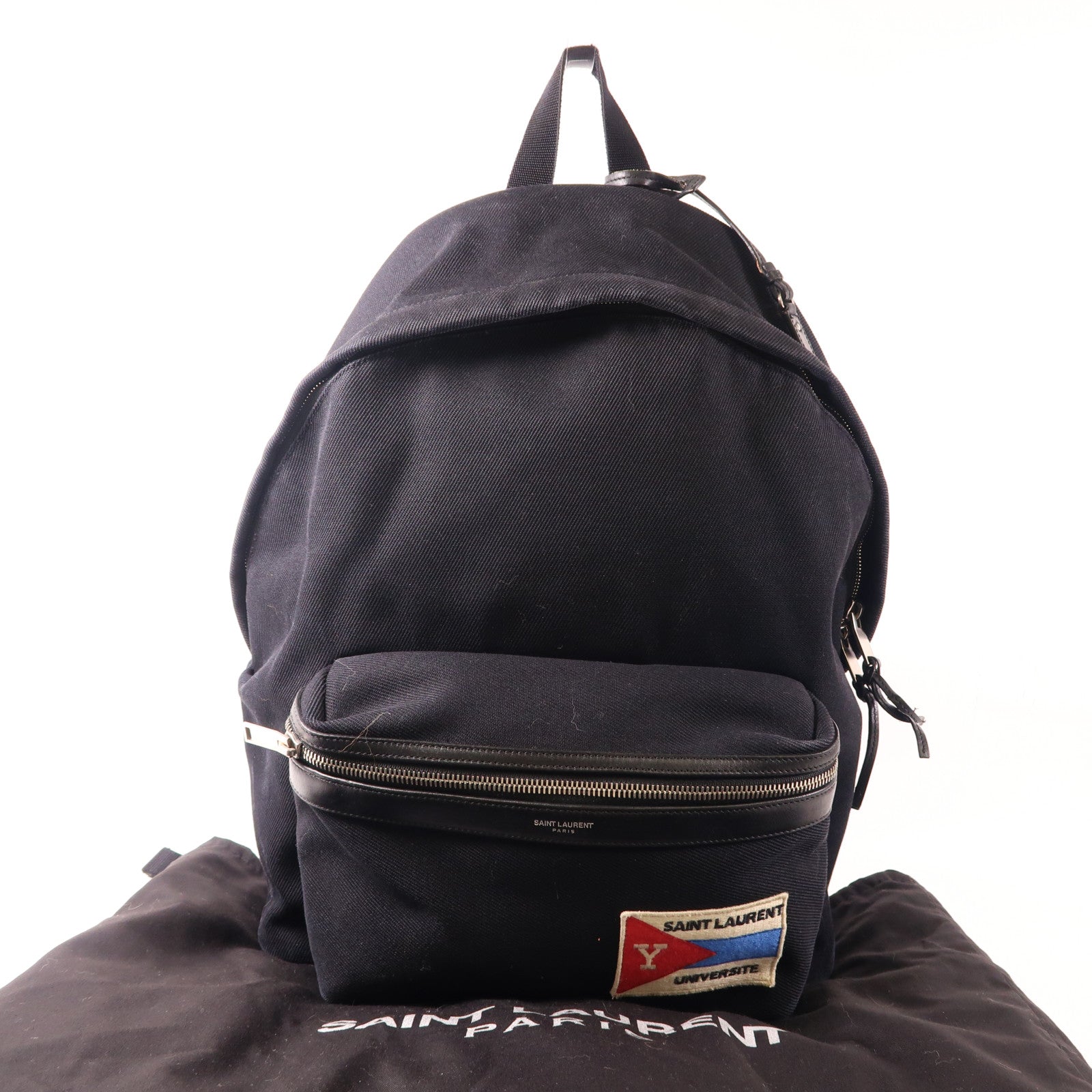 YVES SAINT LAURENT 帆布Backpack銀扣背包