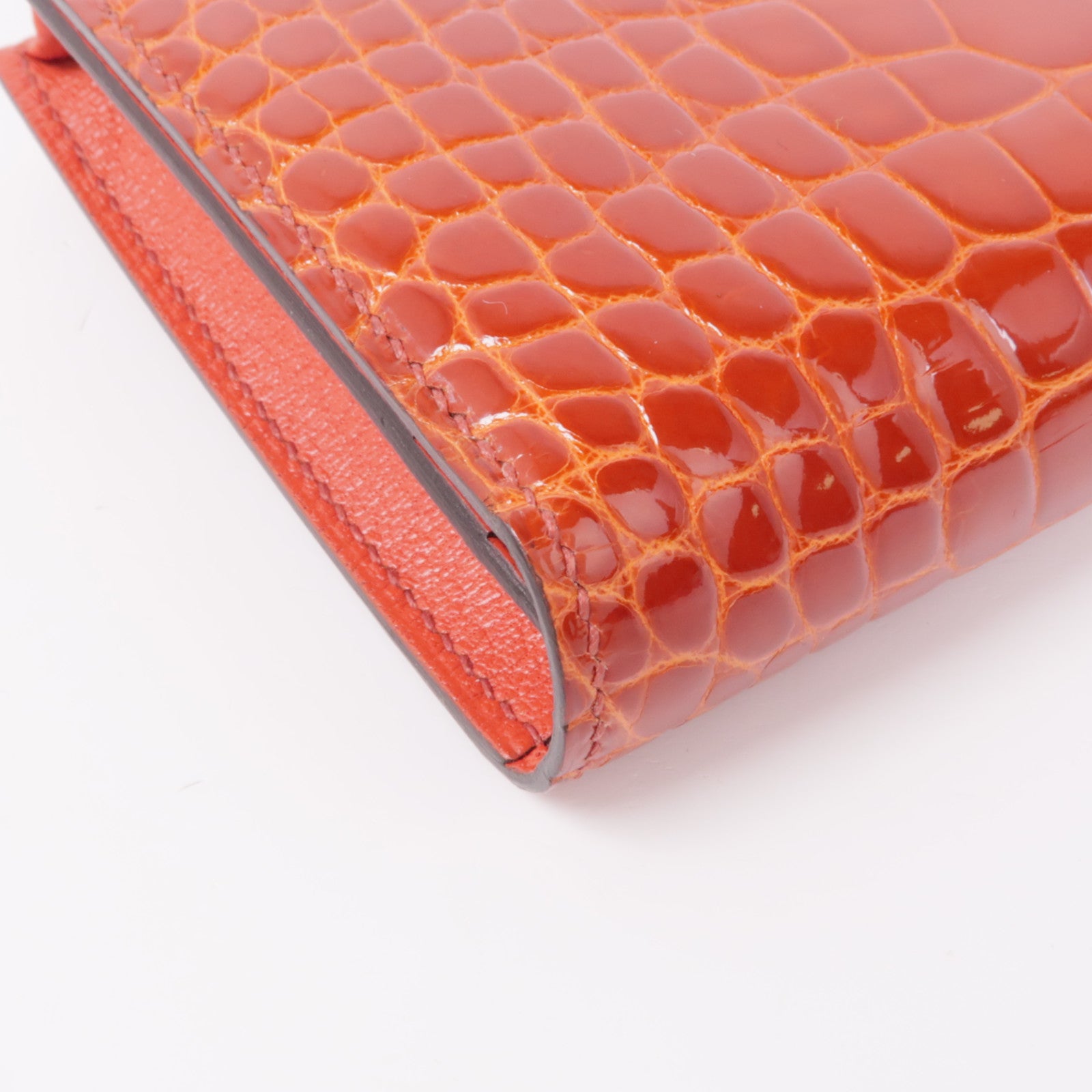 HERMES 鱷魚皮革Bearn Long wallet金扣長錢包