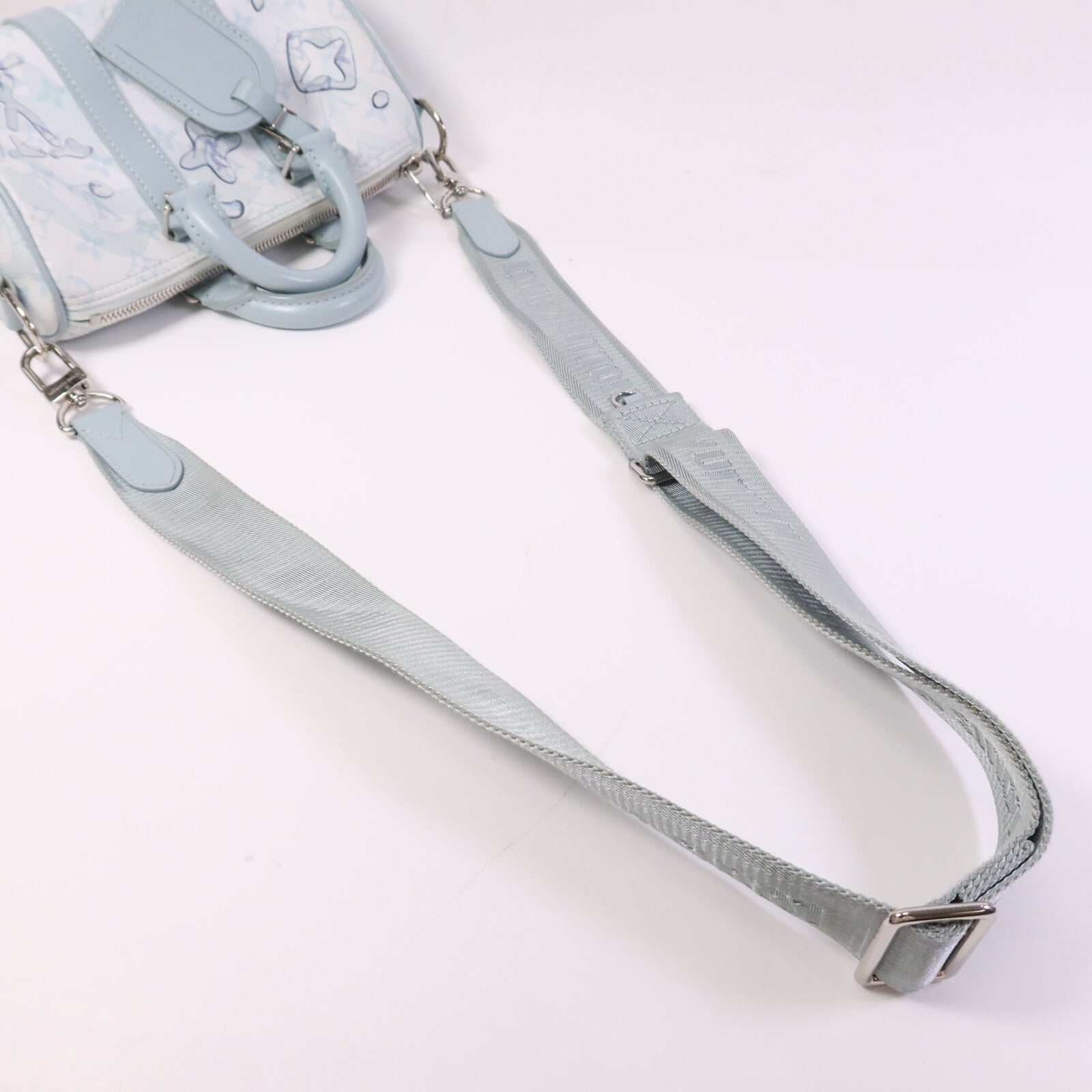 LOUIS VUITTON Monogram Aquagarden Keepall Bandouliere 25銀扣手挽肩背兩用袋