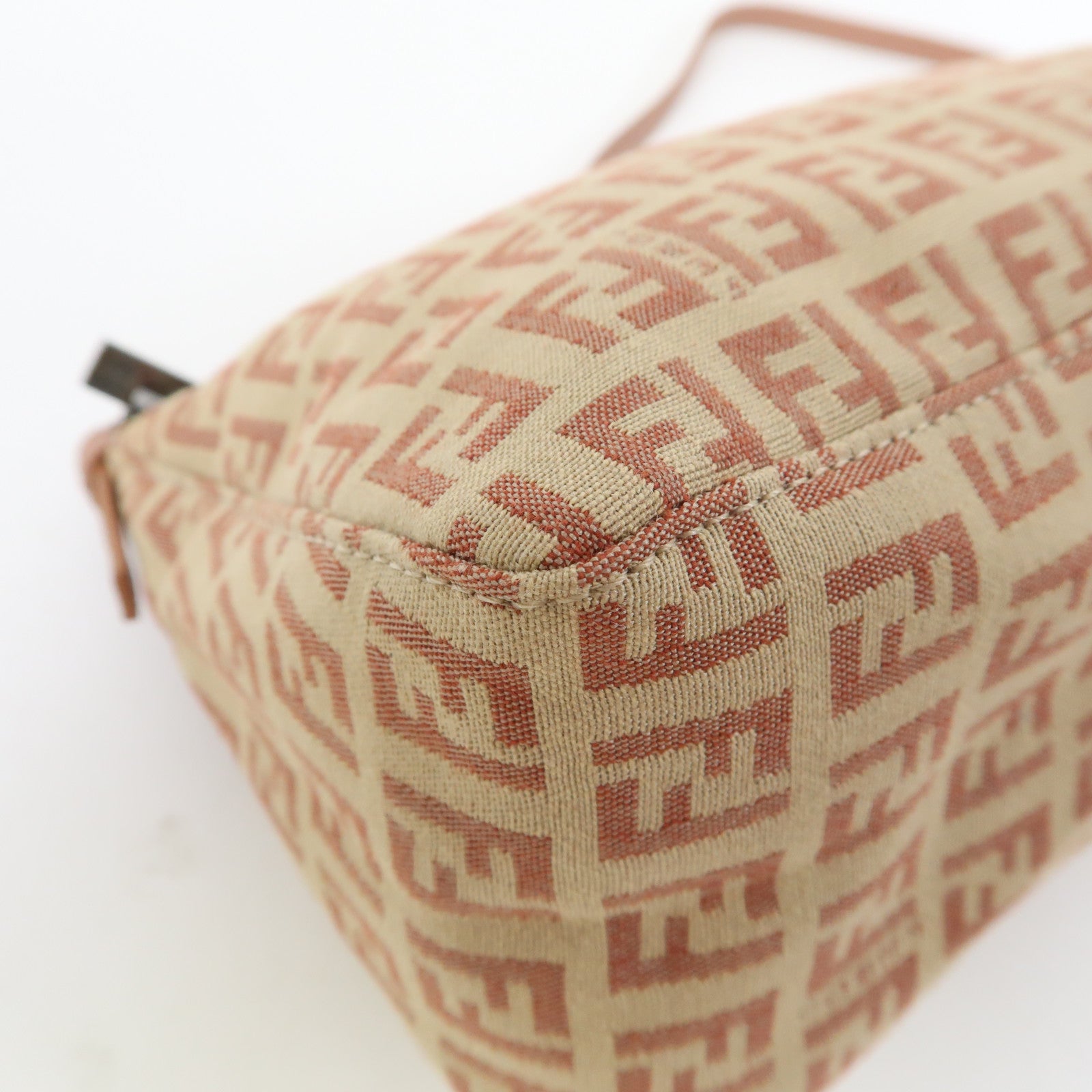 FENDI 帆布Shoulder Bag肩背袋粉紅色/米色