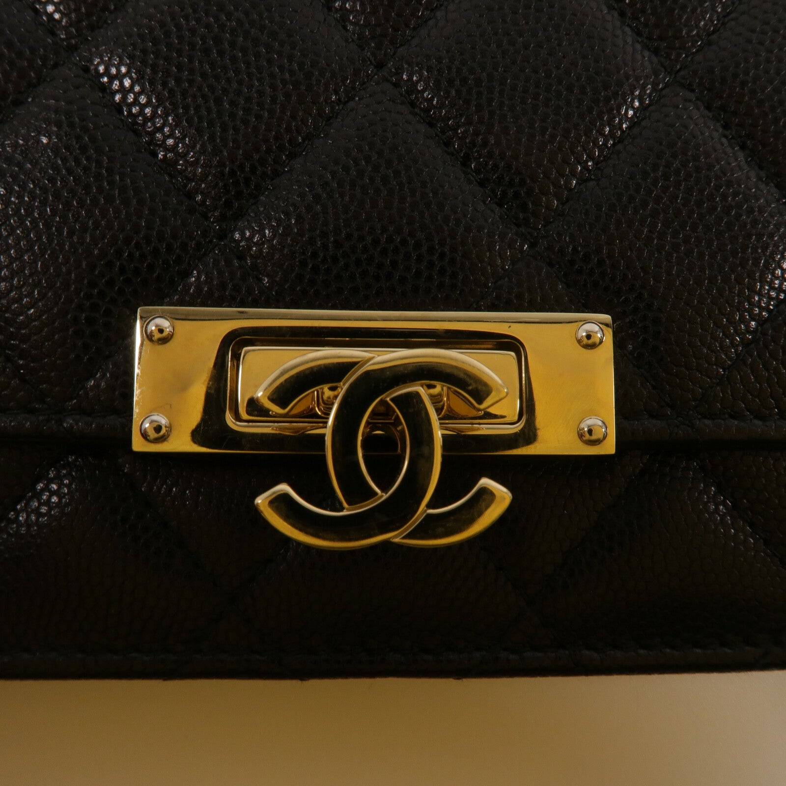 CHANEL 牛皮皮革Golden Class Double CC Wallet On Chain鏈帶肩背袋