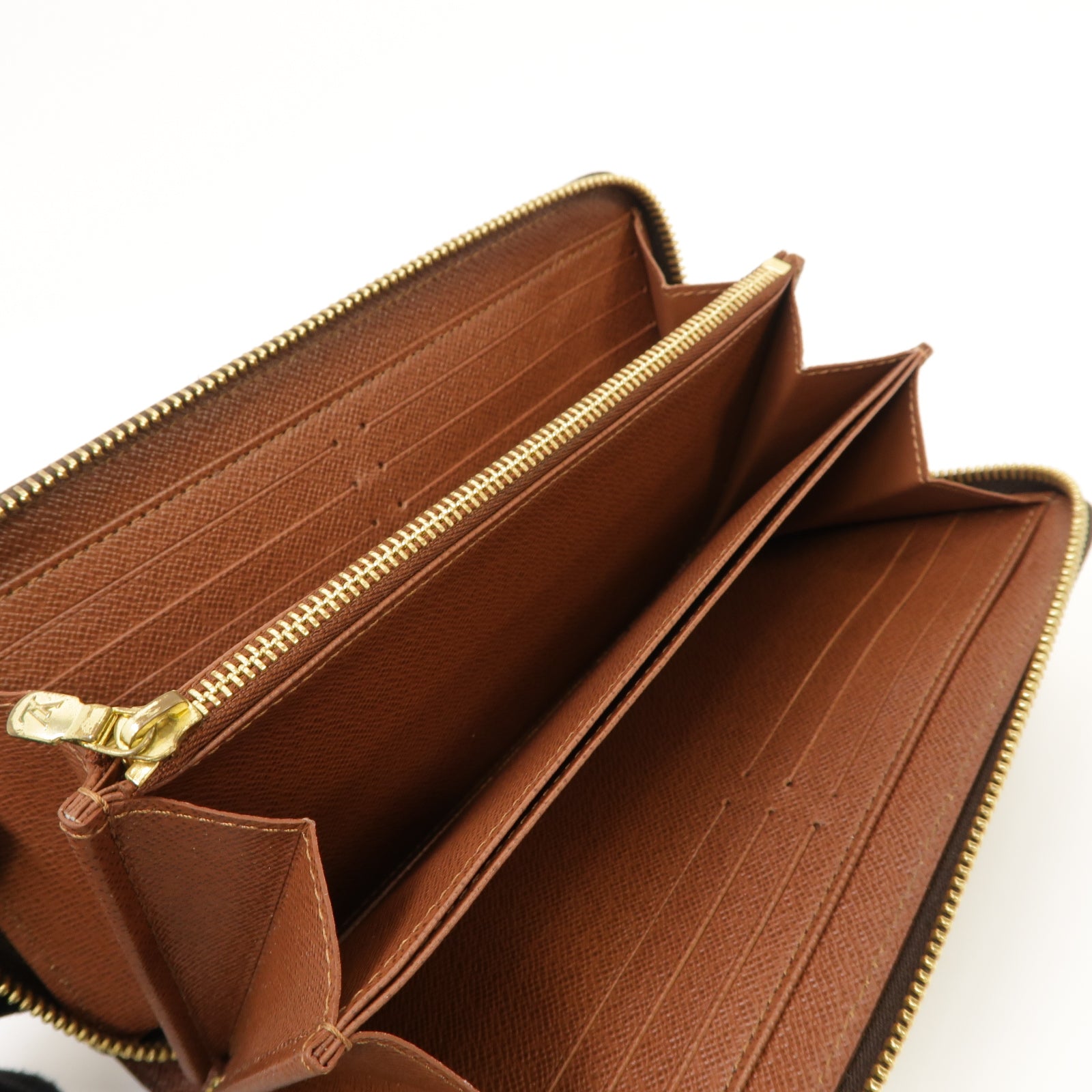 LOUIS VUITTON Monogram Zipper Long Wallet金扣圓形長錢包啡色
