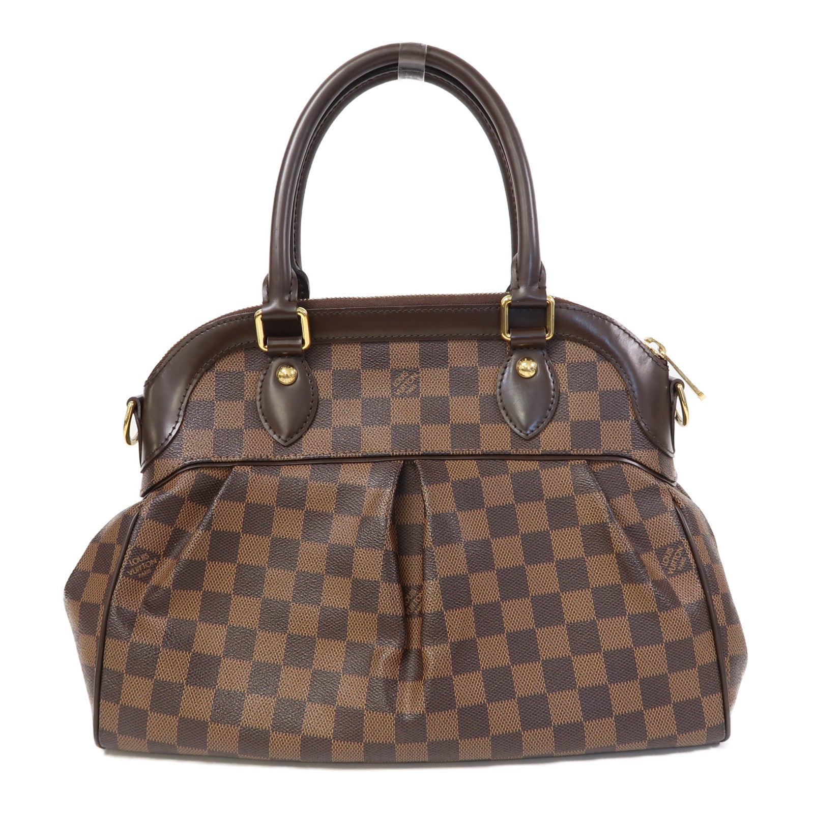 LOUIS VUITTON Damier Trevi PM金扣手挽肩背兩用袋啡色