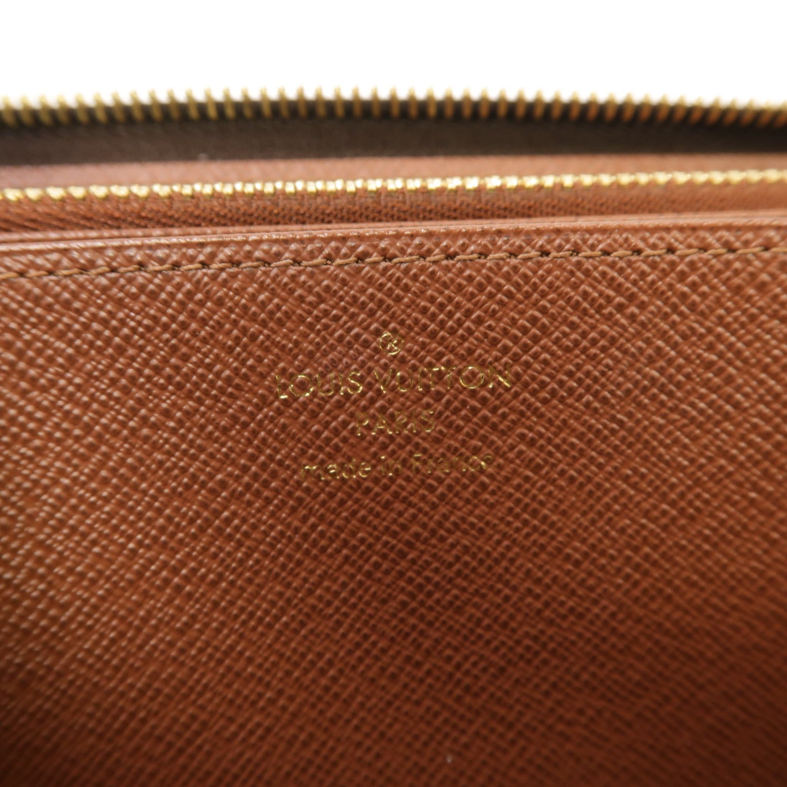LOUIS VUITTON Monogram Zipper Long Wallet金扣圓形長錢包啡色